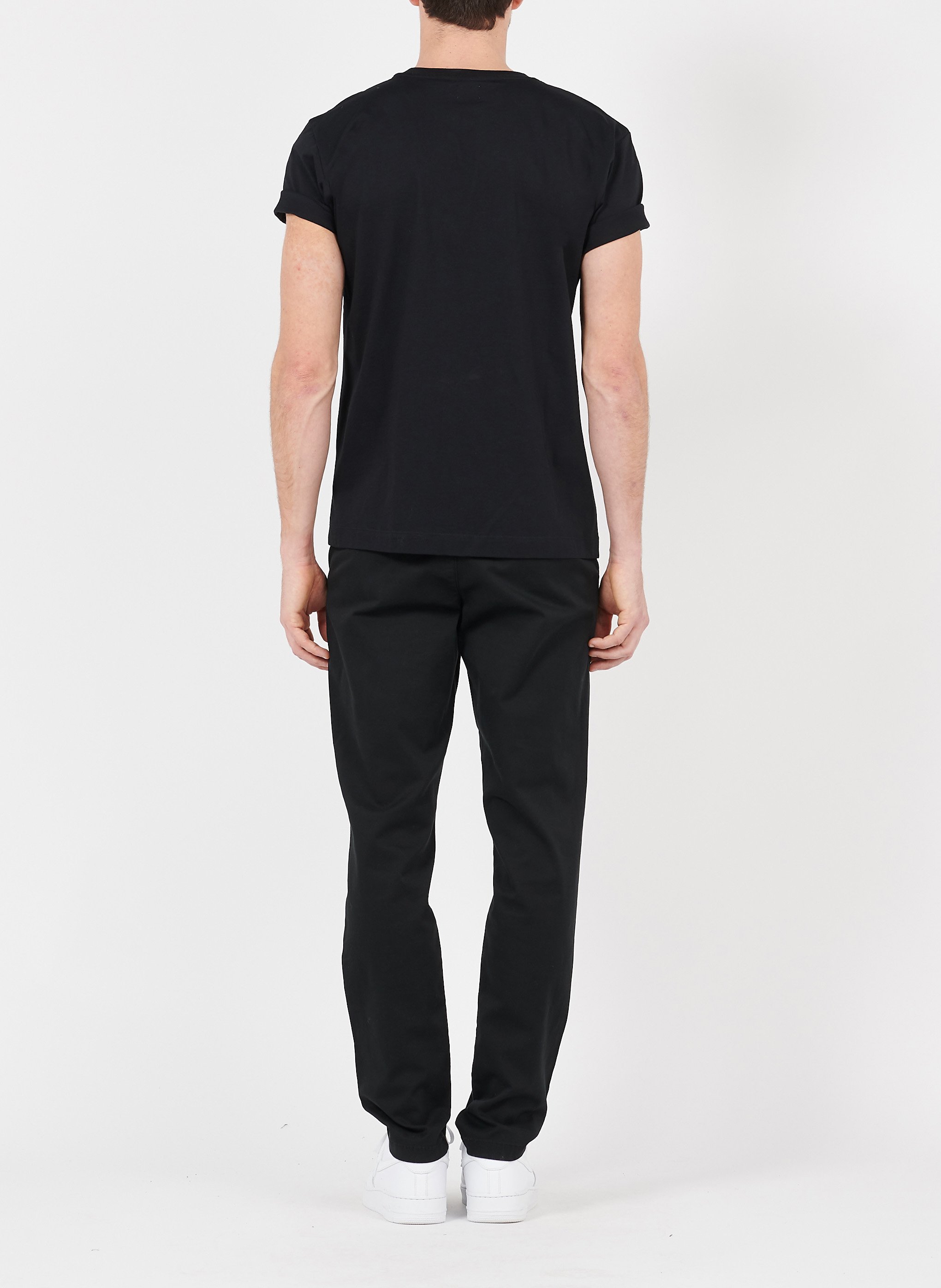 Rundhals-T-Shirt aus Baumwolle, Regular Fit AU PRINTEMPS PARIS Schwarz