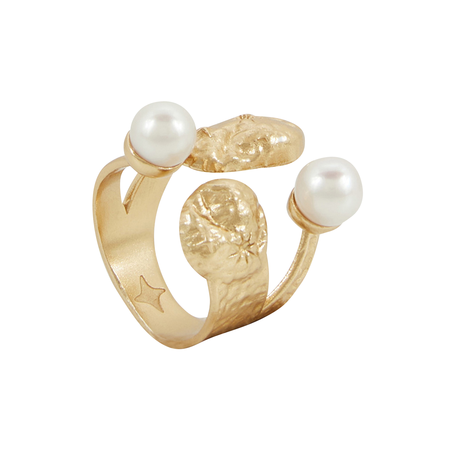 Ring van gerecycled messing SESSUN Goudkleurig