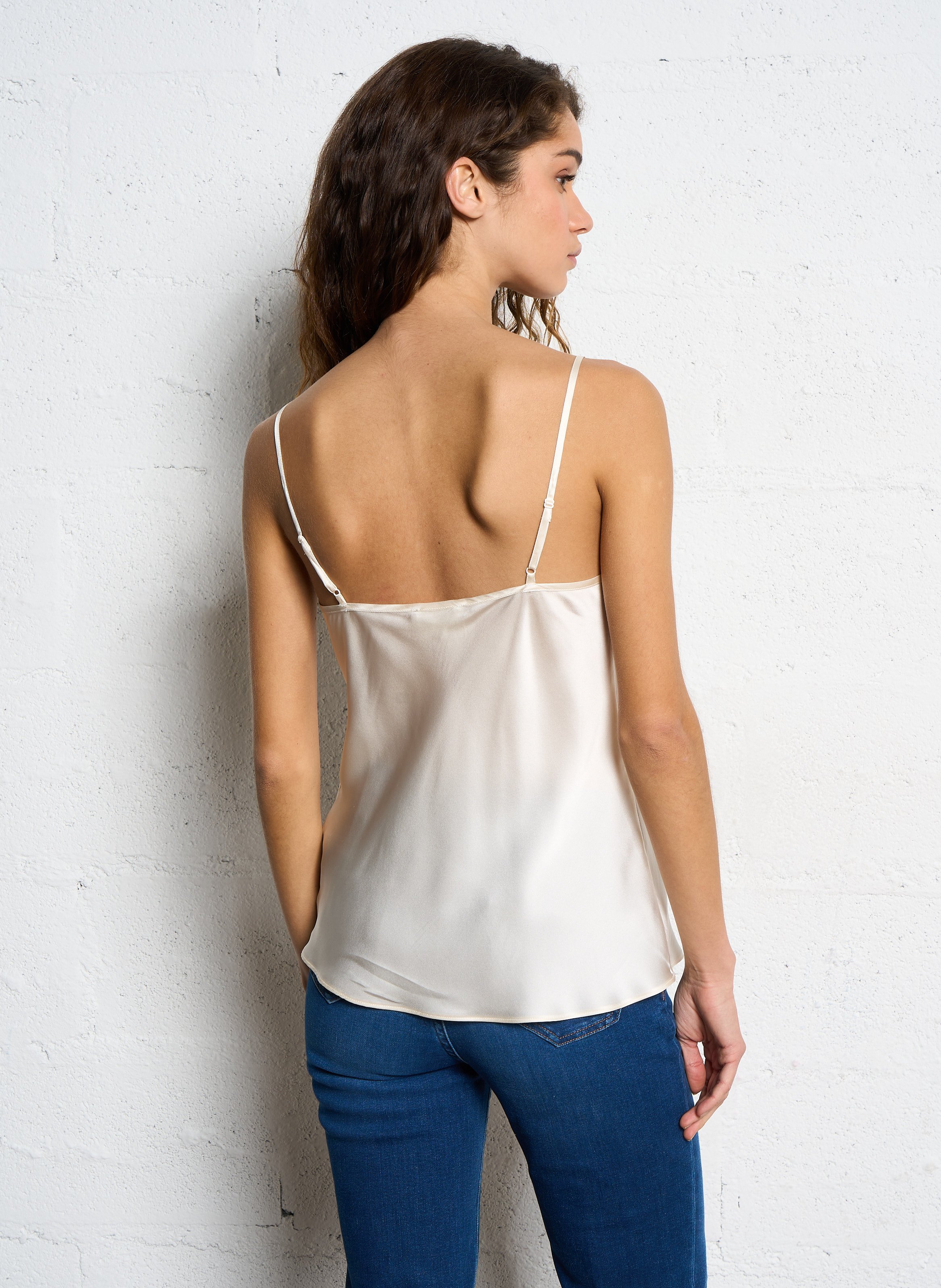 Silk lace camisole MAISON 123 White