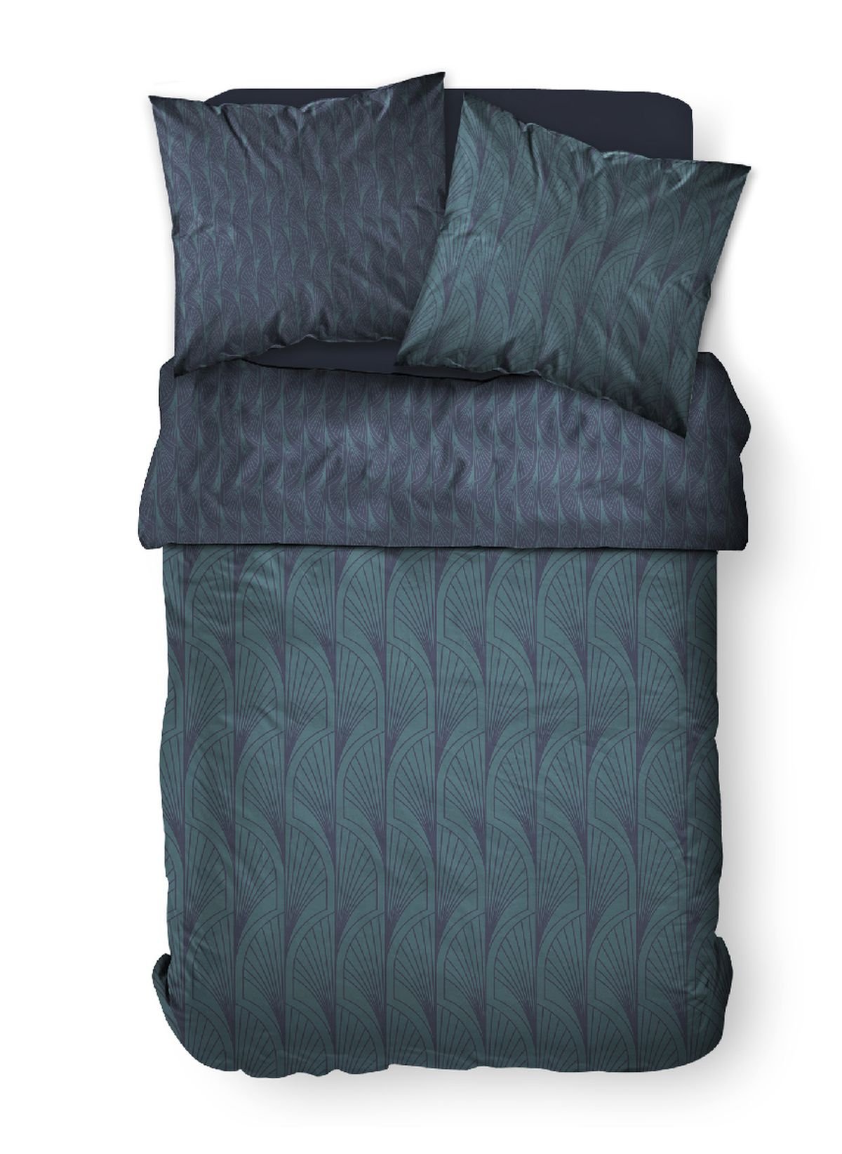 Printed cotton bedding set TODAY LINGE DE MAISON Blue