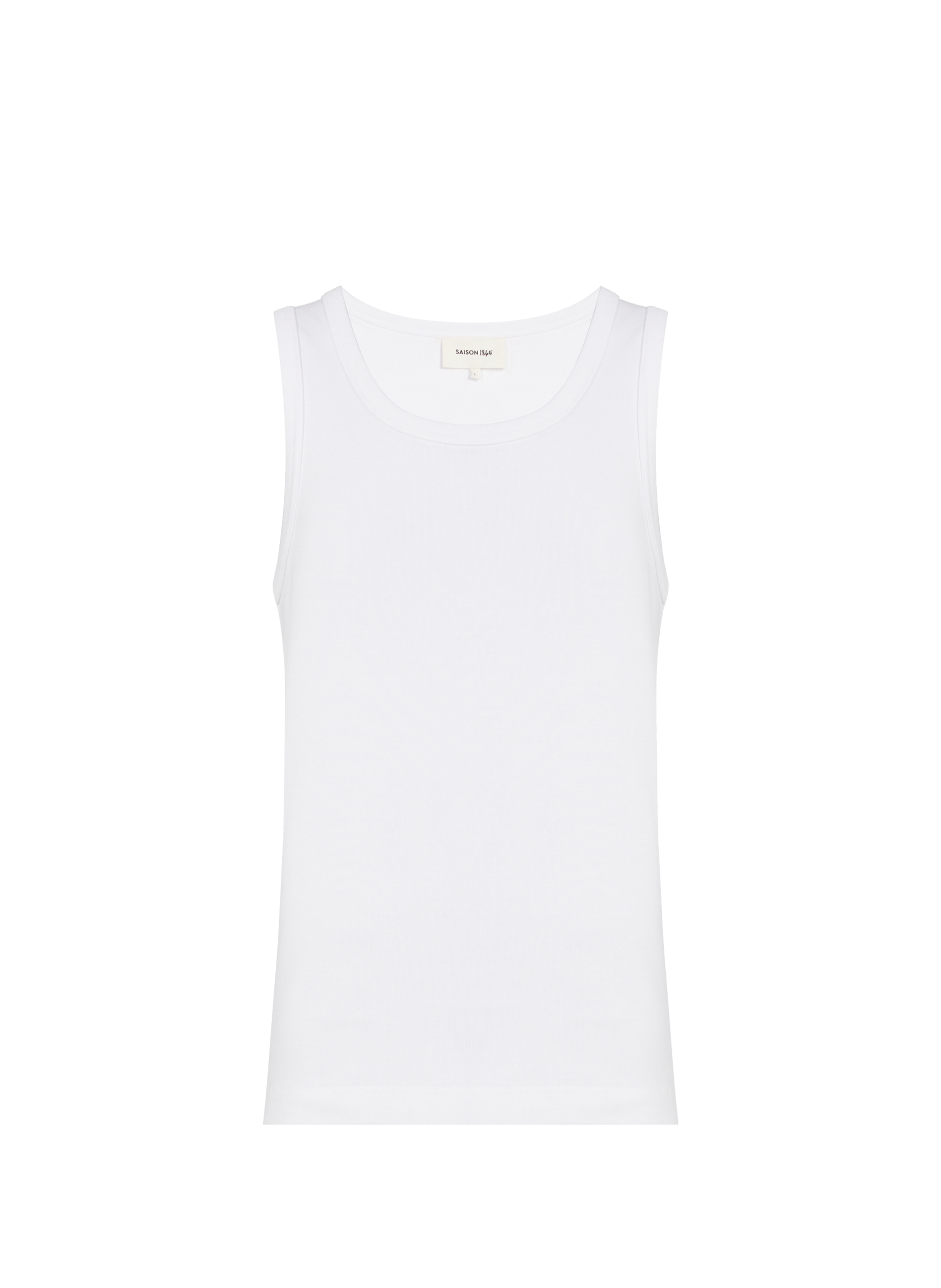 Geripptes Tanktop aus Baumwolle SAISON 1865 Weiss