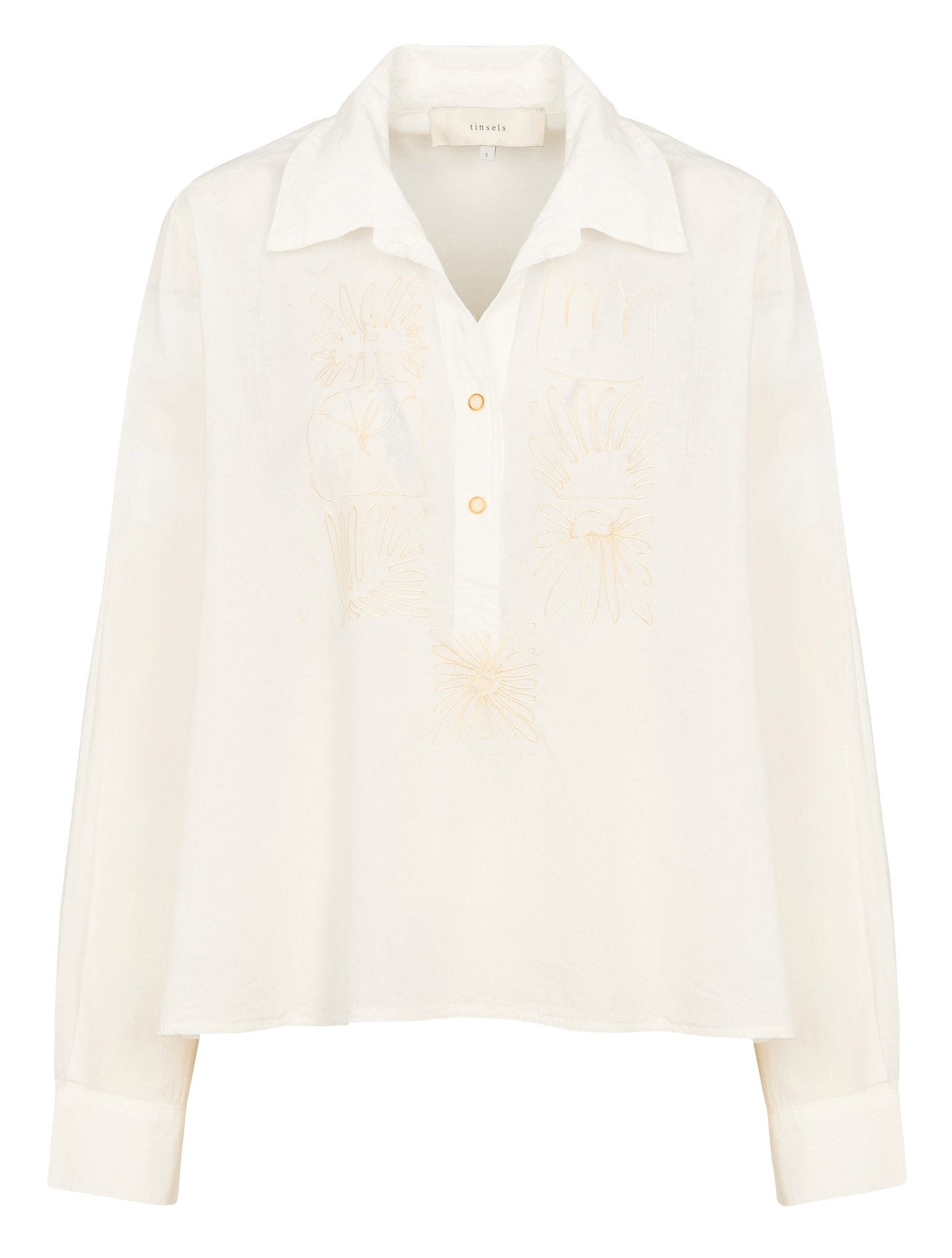 Cotton blouse with classic collar TINSELS White