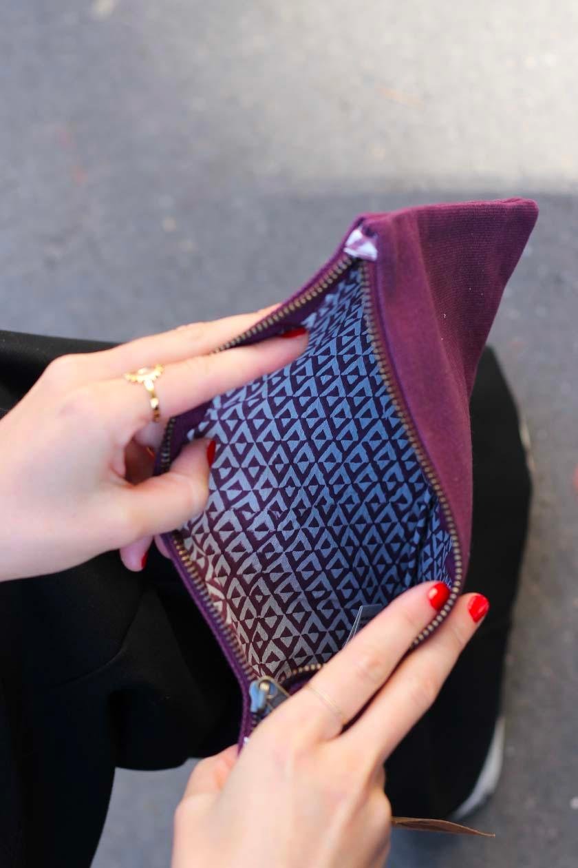 Cotton clutch bag HINDBAG Purple