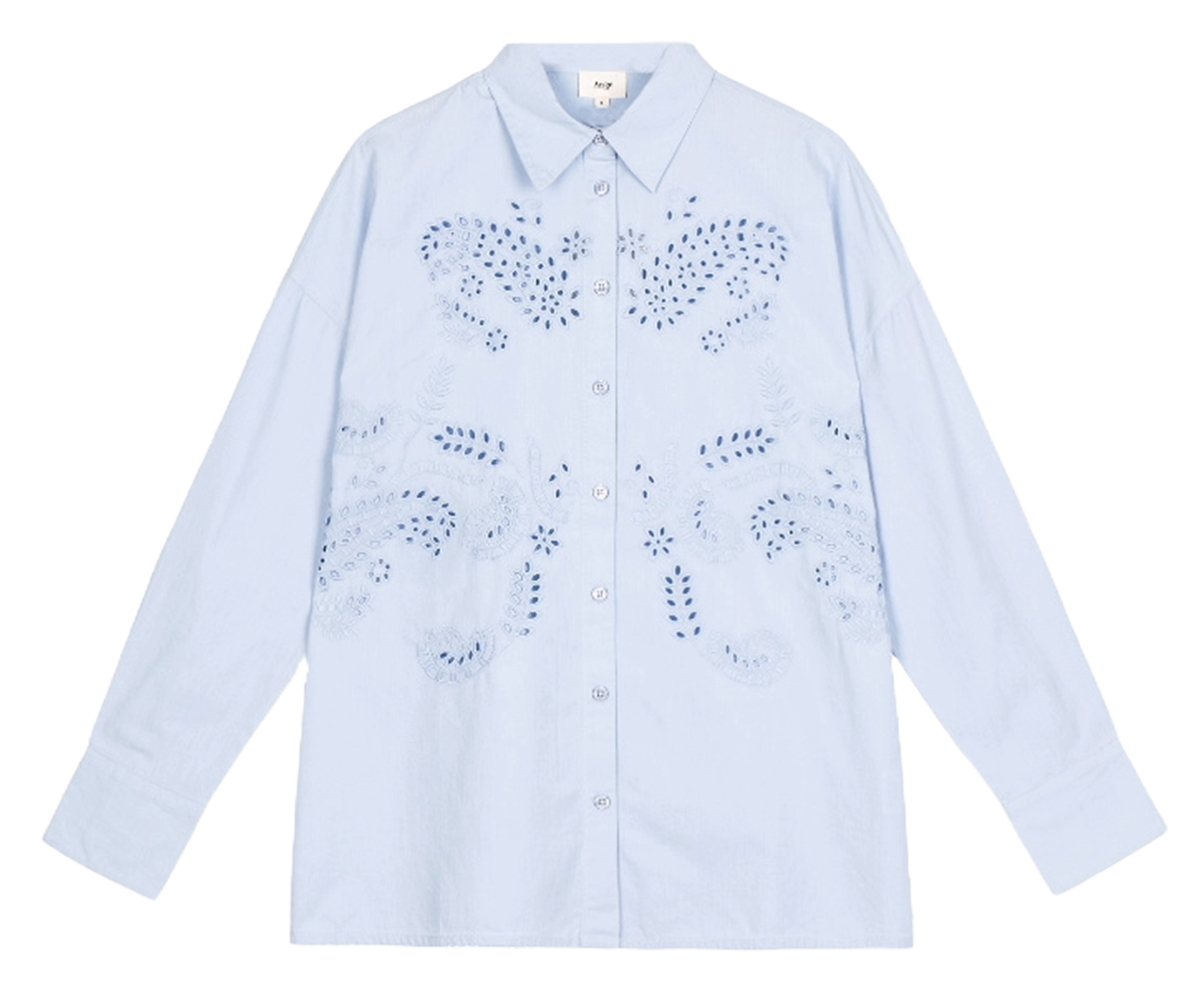 Straight shirt with fancy cut-out details AN'GE Blue