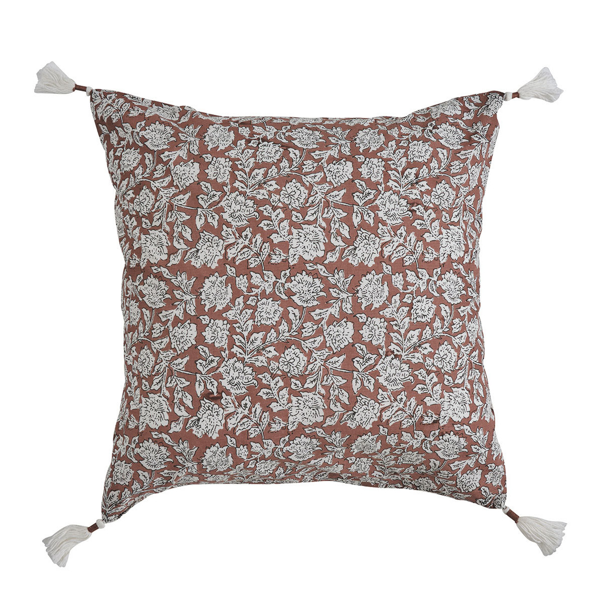 Cotton cushion cover BLANC D'IVOIRE Red
