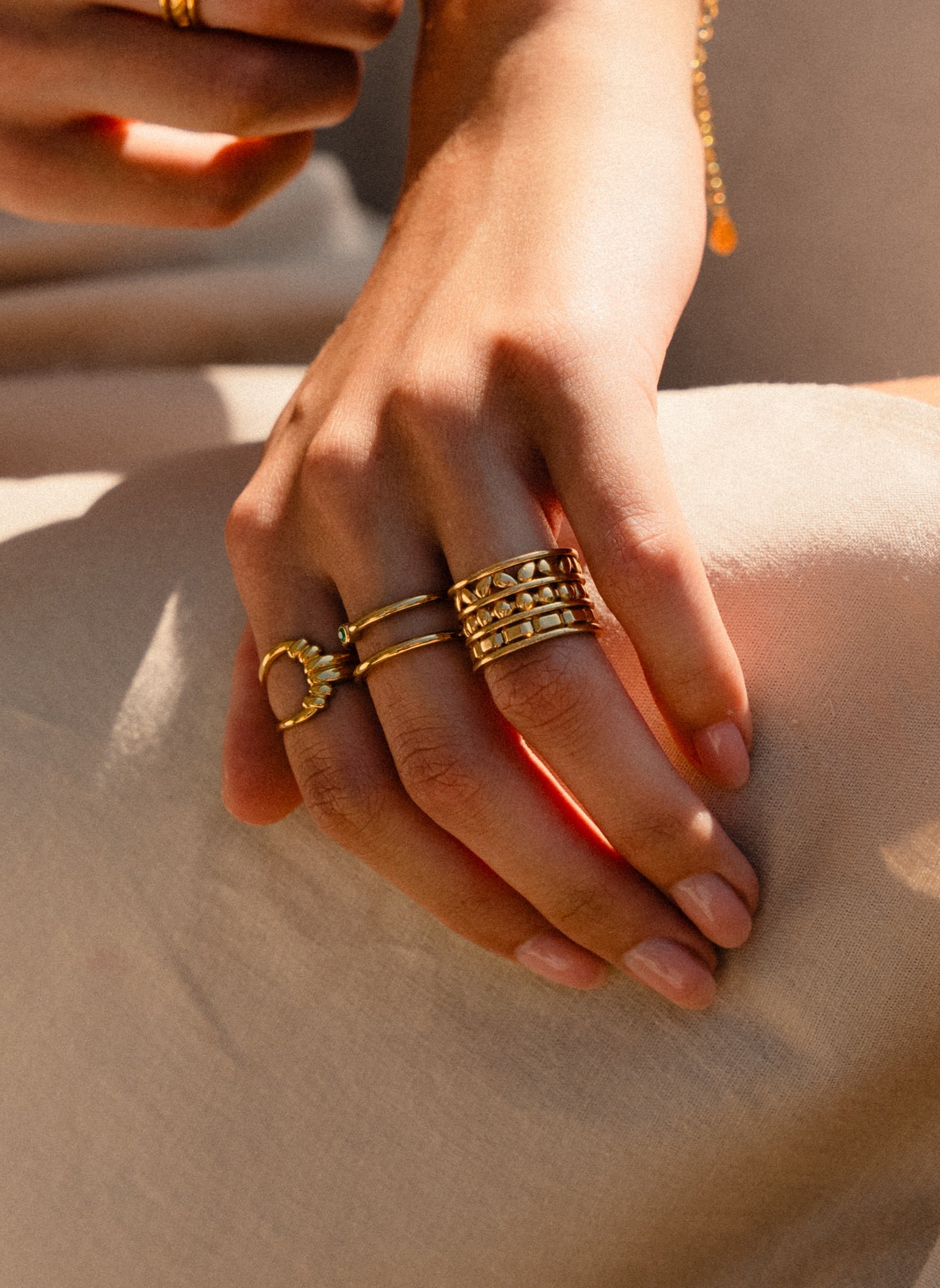 Wide agave ring AEC Paris Golden