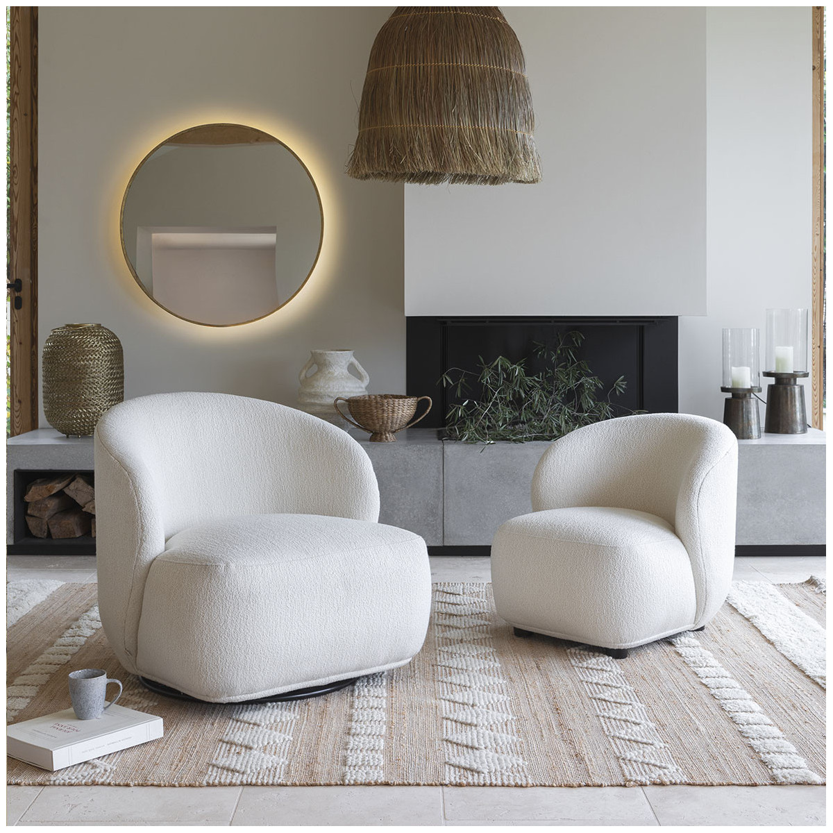 Tanger jute and wool rug BLANC D'IVOIRE Golden