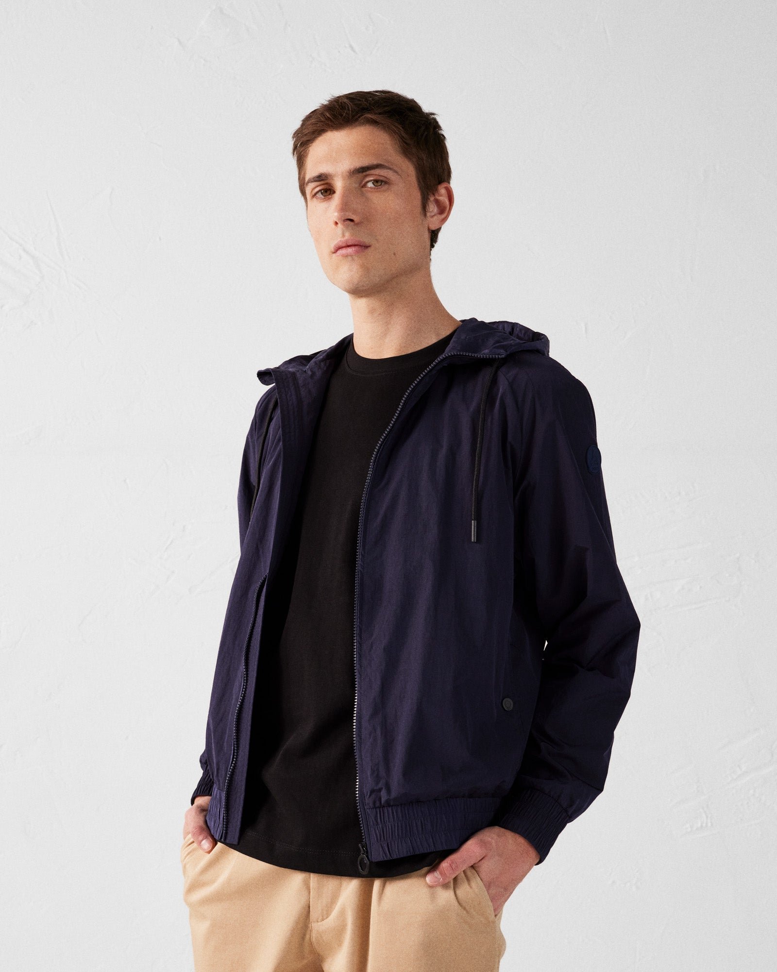 Light hooded windbreaker jacket storm JOTT Blue
