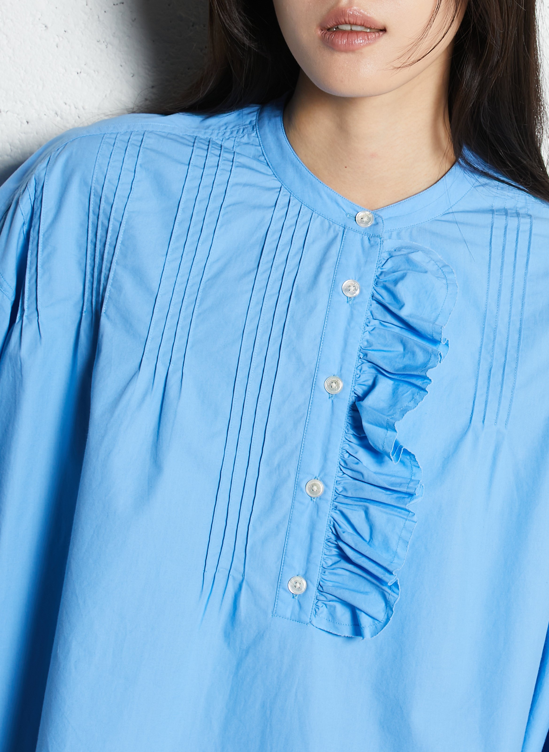 Weite Baumwollbluse LAURENCE BRAS Blau