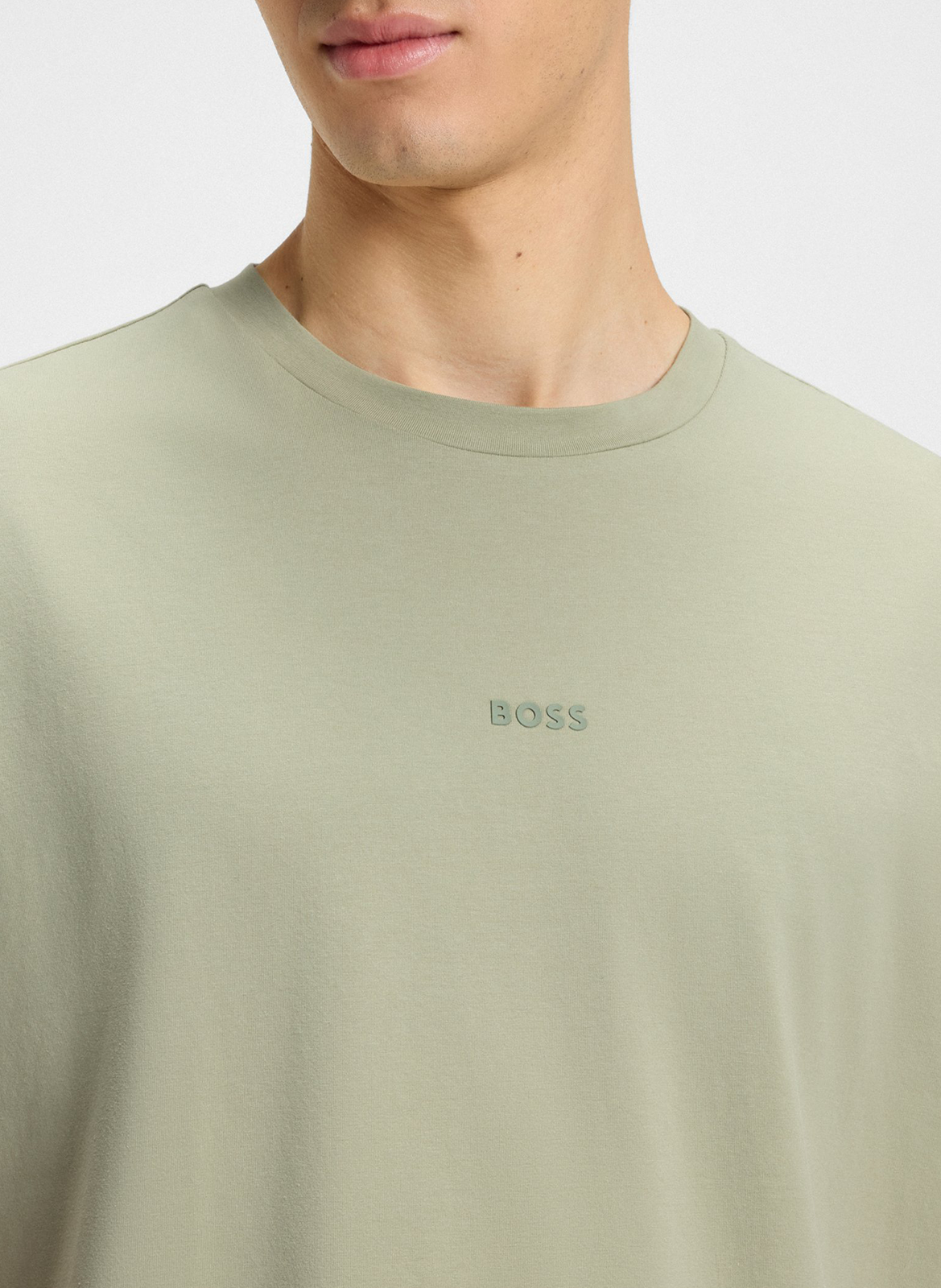 Basic cotton-mix T-shirt BOSS Khaki