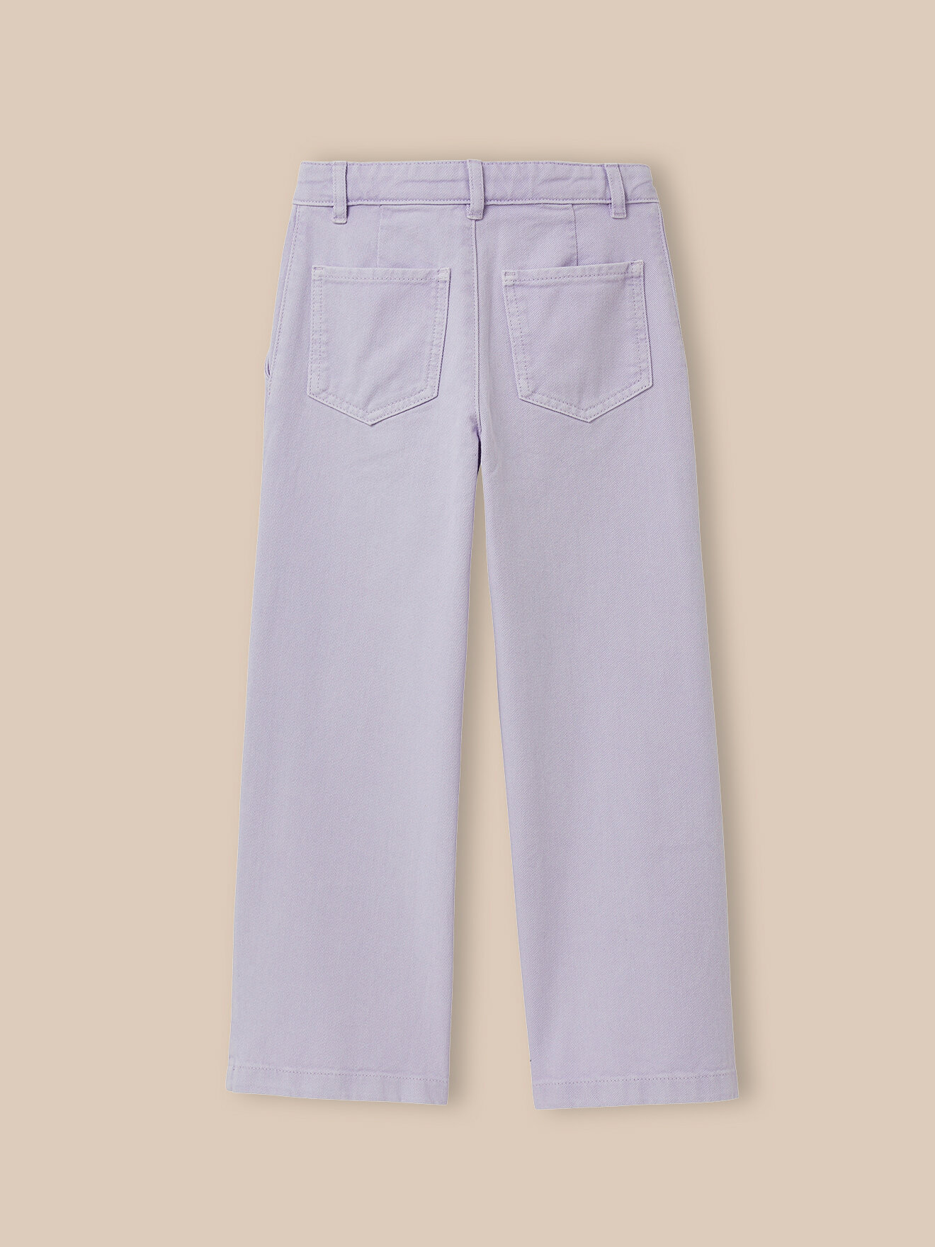 Wide leg twill pants CYRILLUS Purple