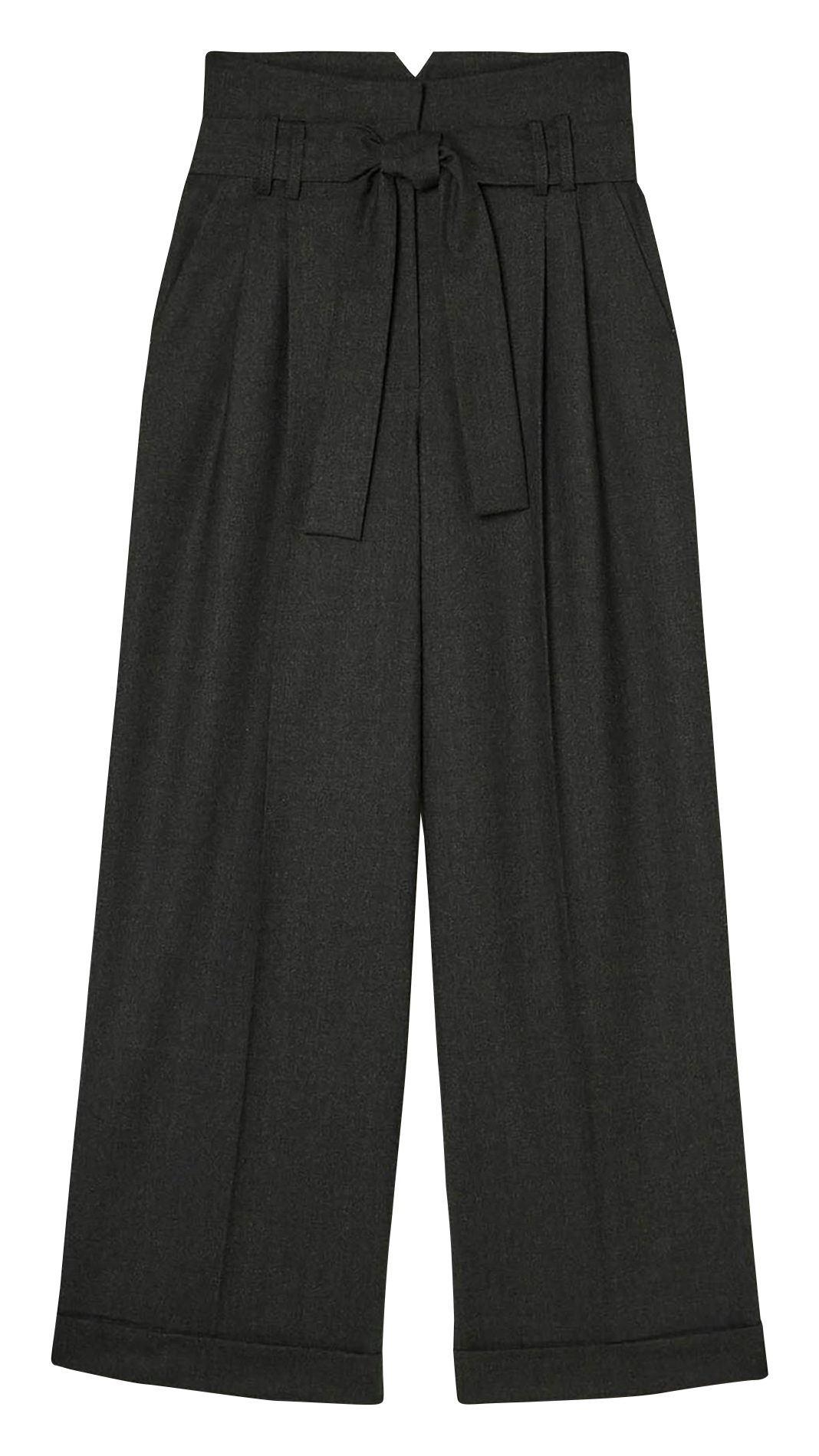 Pantaloni larghi a vita alta in misto lana TARA JARMON Grigio