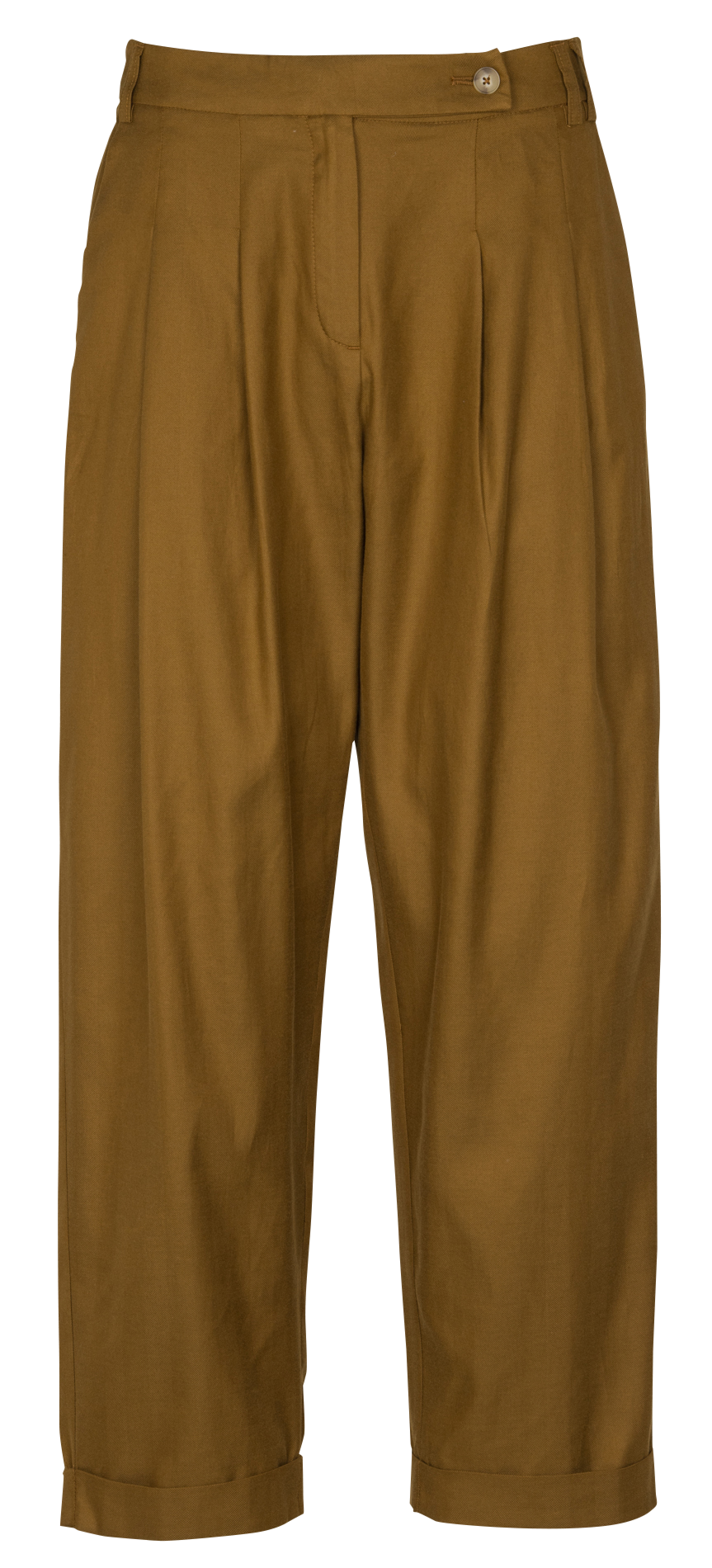 Wide-leg pleated pants Brown