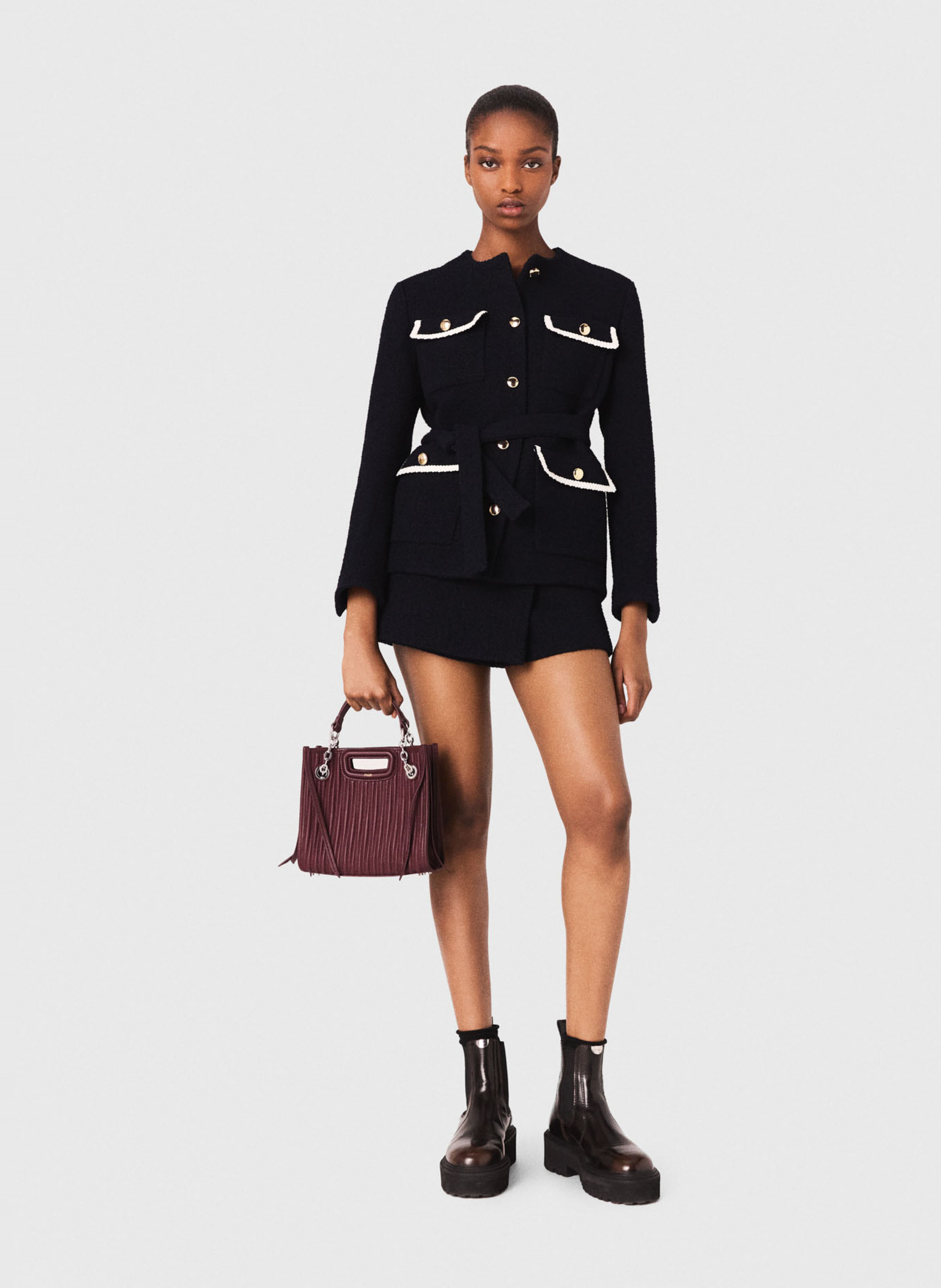 Veste col rond  MAJE Bleu