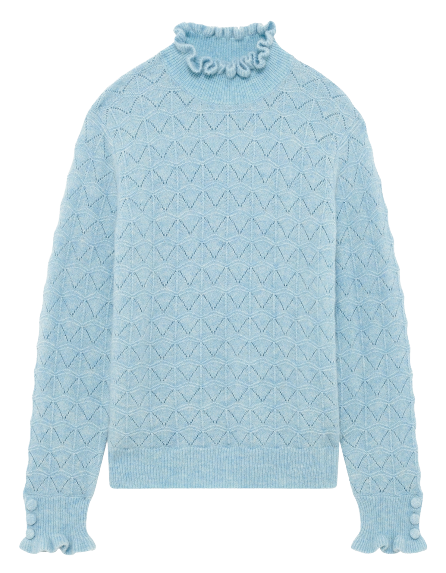 High-neck wool sweater PABLO Blue