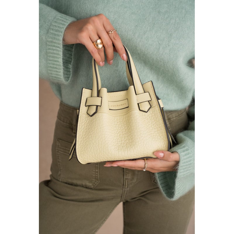 Handbag - cowhide leather POURCHET Brown