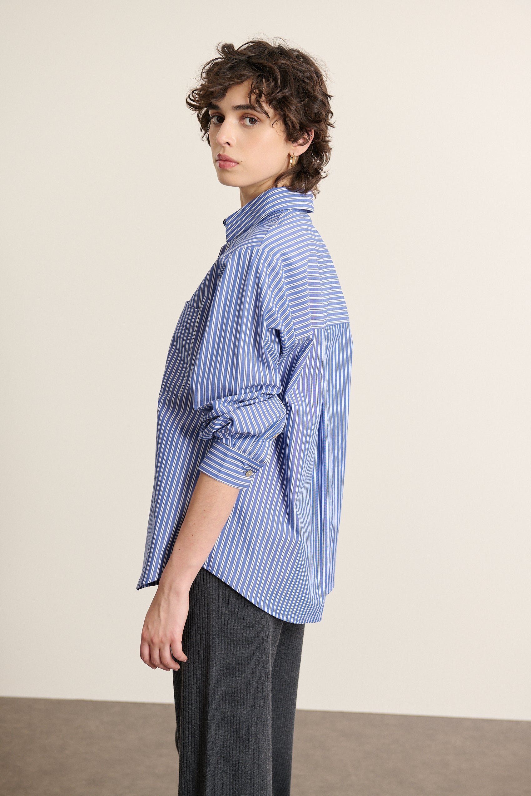 Long-sleeved striped shirt GARANCE PARIS Blue