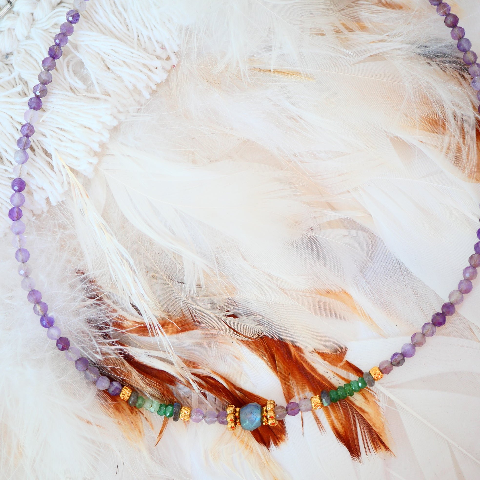 Amethyst necklace GINANDGER Purple