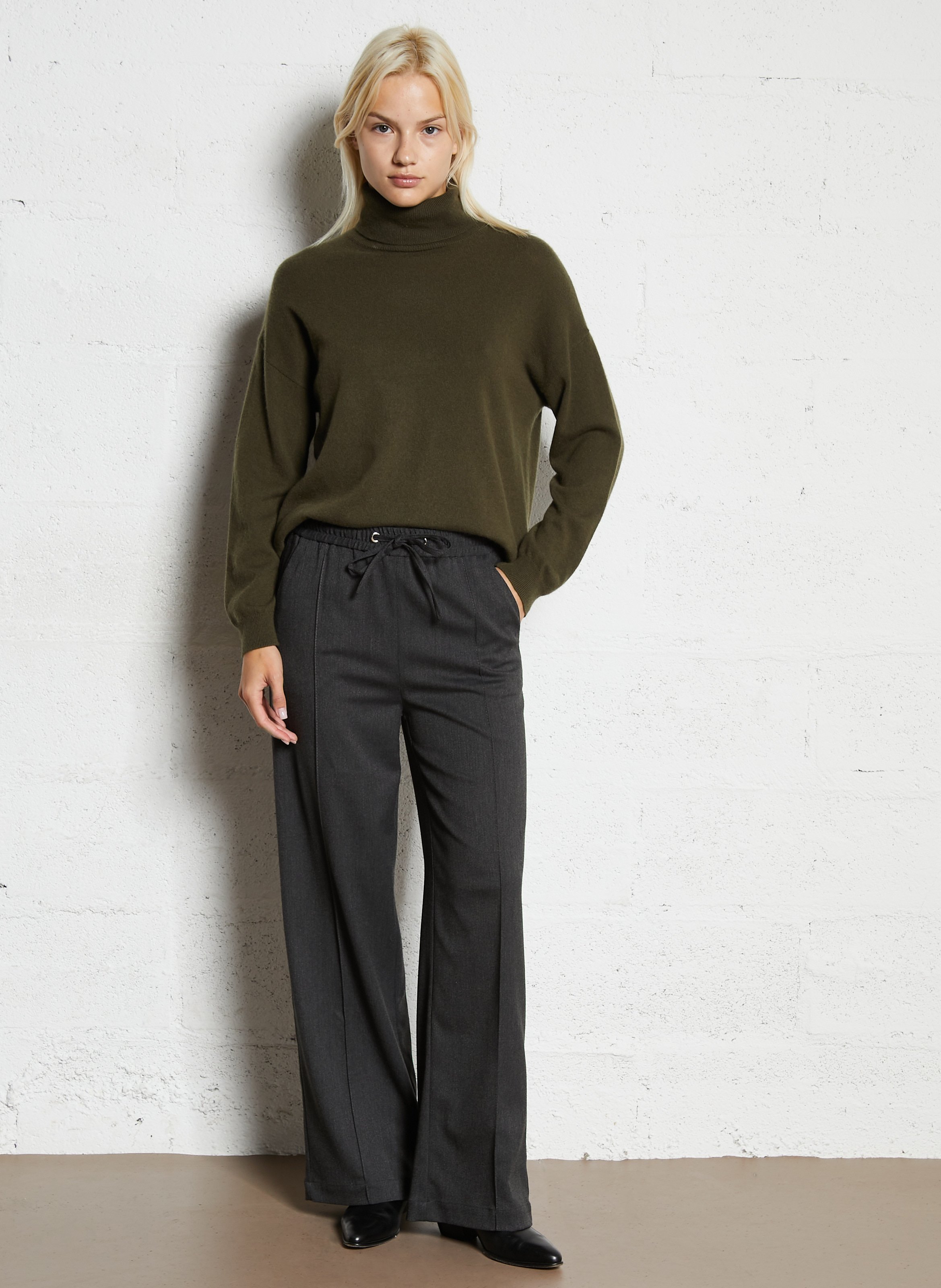 Pantalon large taille mi-haute SUD EXPRESS Gris