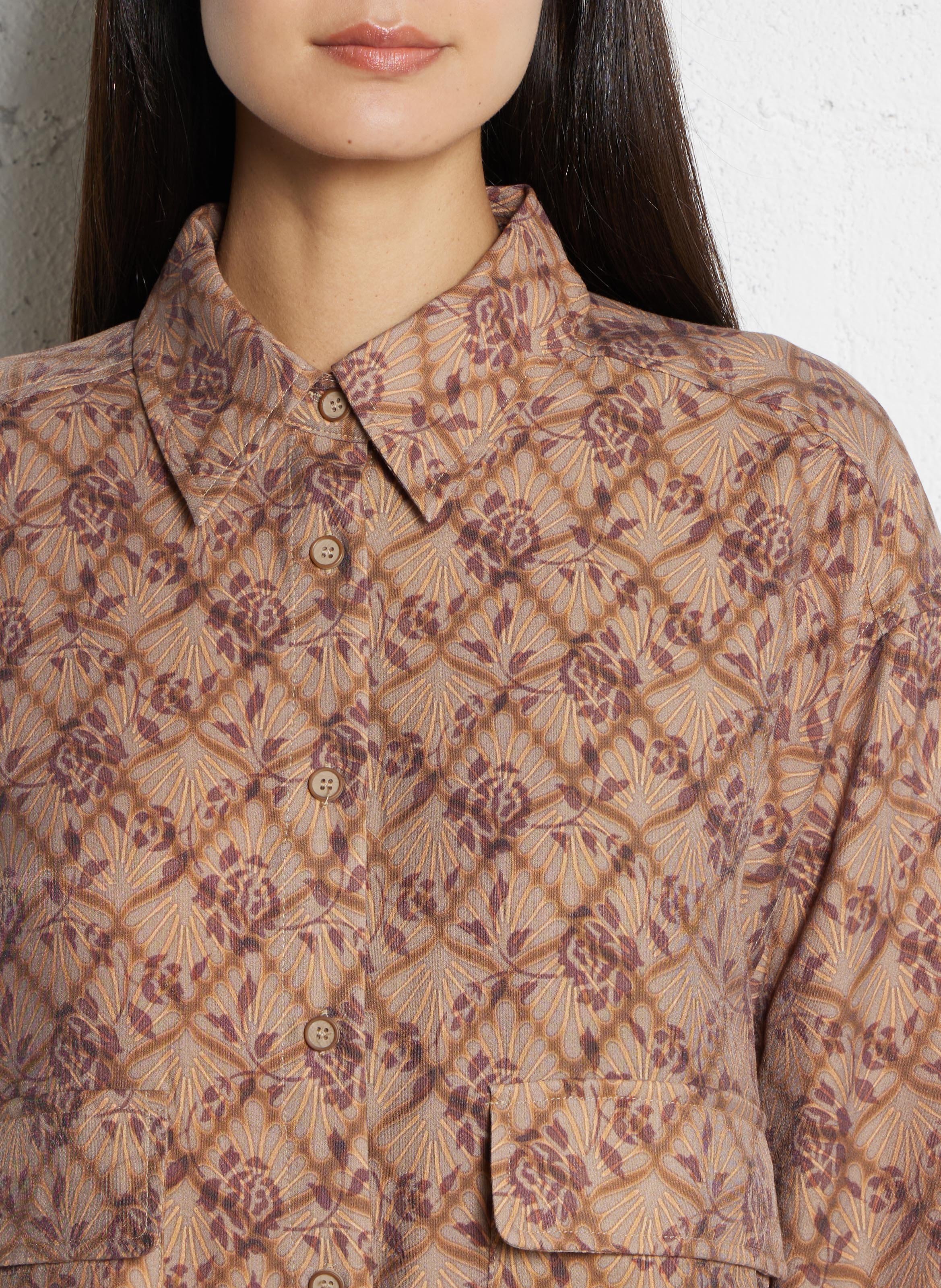 Robe courte ample col classique SEE U SOON Beige