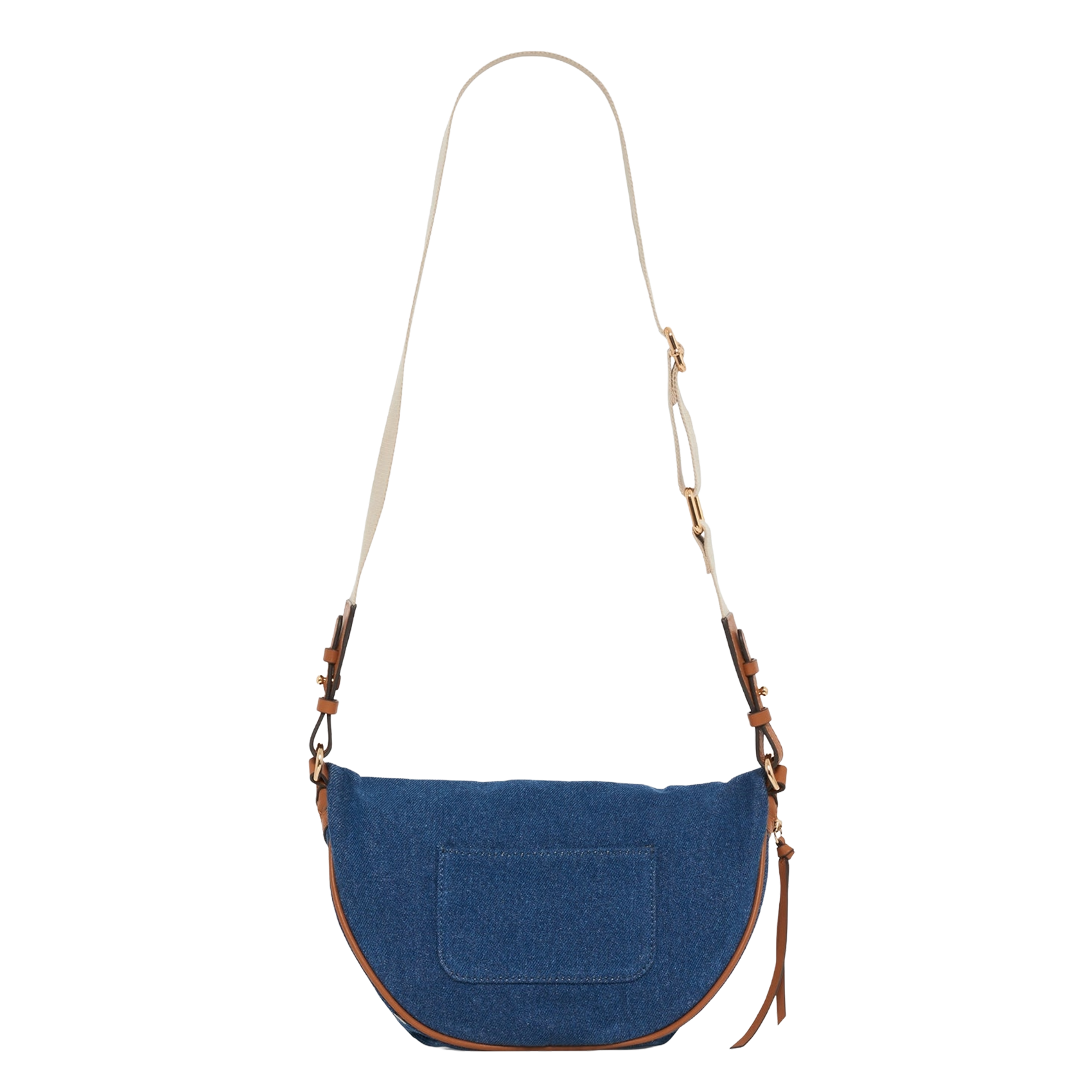 Cotton and printed leather bum bag PABLO Blue