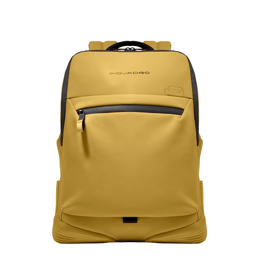 Backpack for computer and ipad® with chest strap, bottle pocket PIQUADRO Yellow