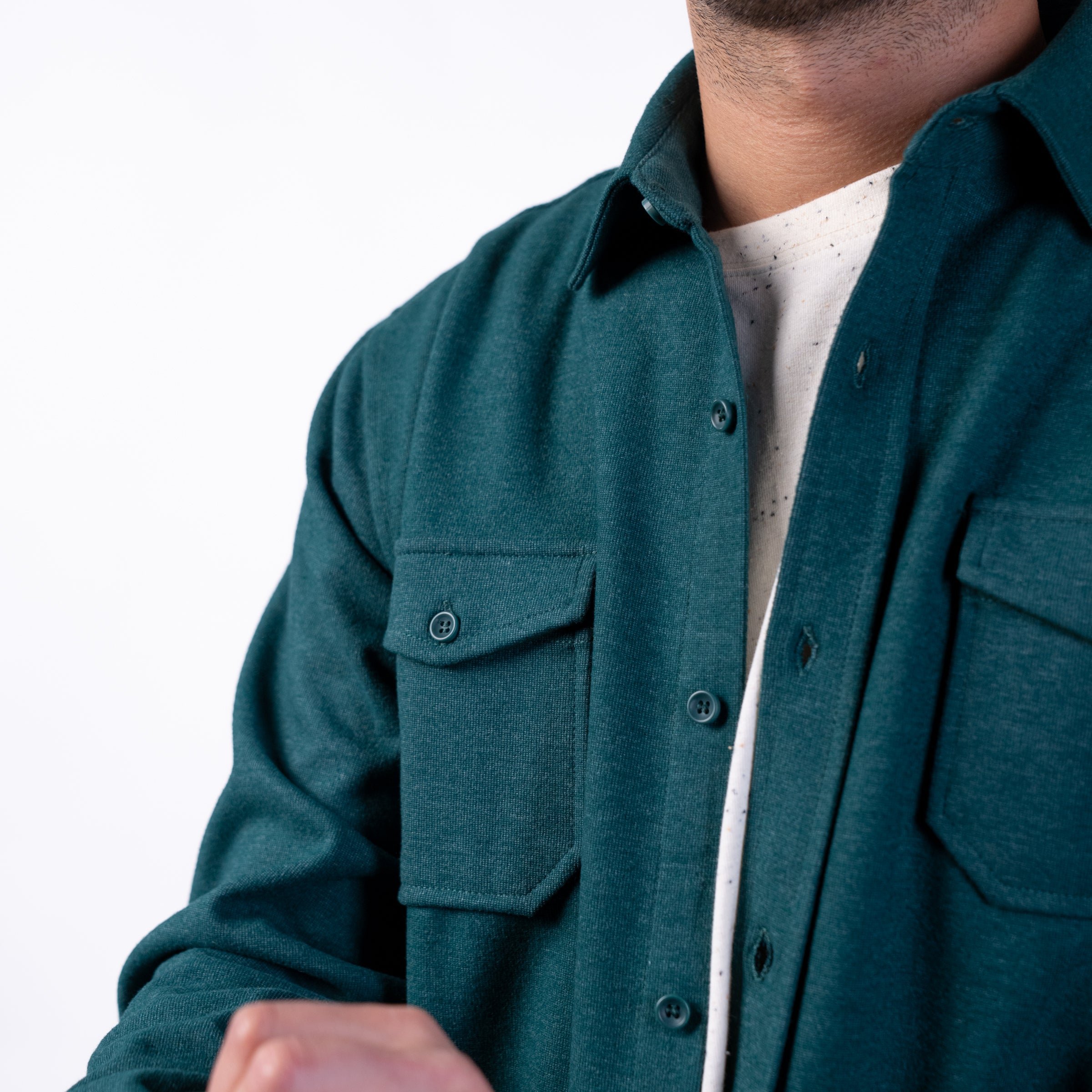 Recycled polyester overshirt Green