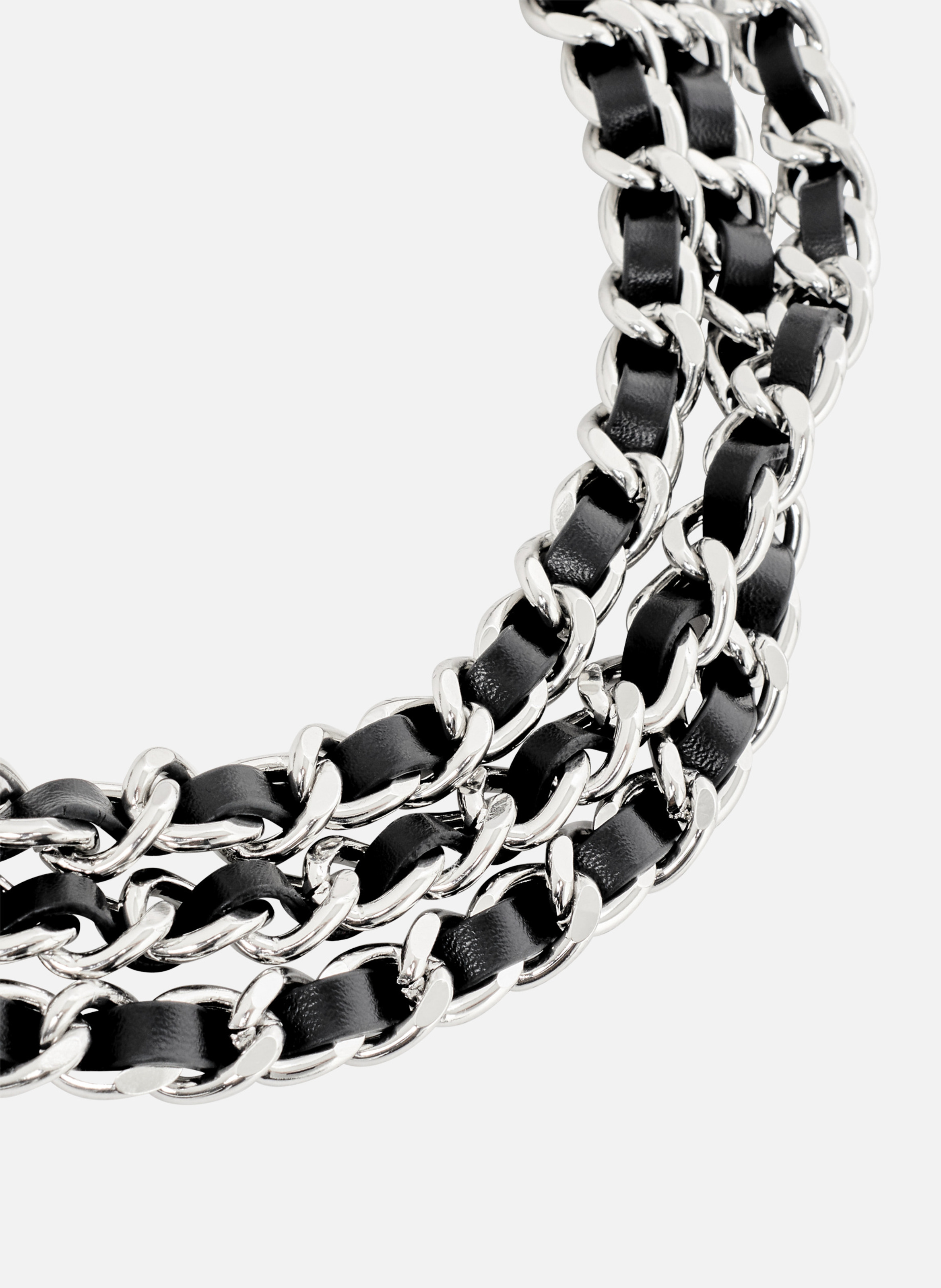 Necklace with leather and chains THE KOOPLES Silver