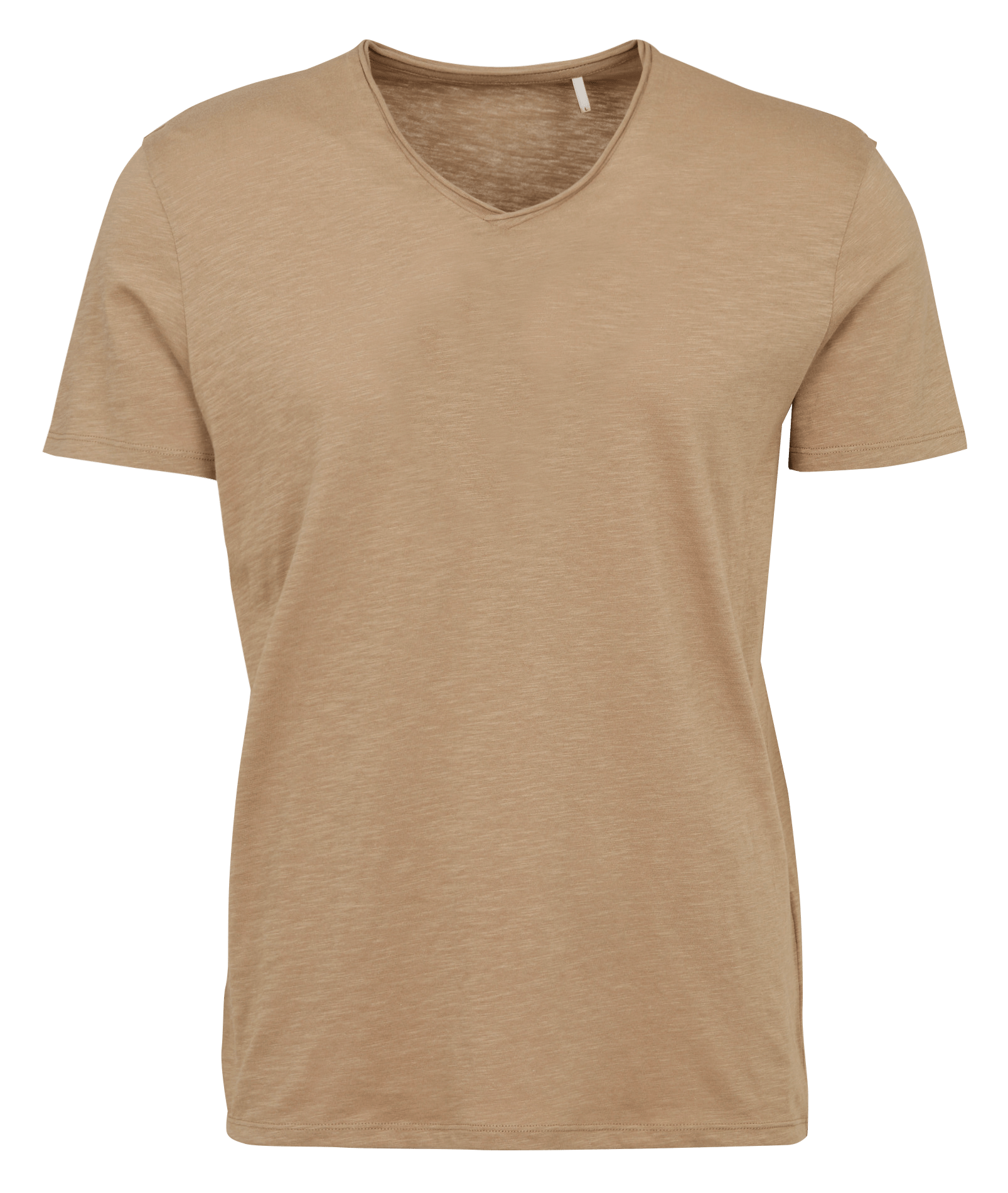 Gerade geschnittenes Baumwoll-T-Shirt mit V-Ausschnitt IKKS Beige