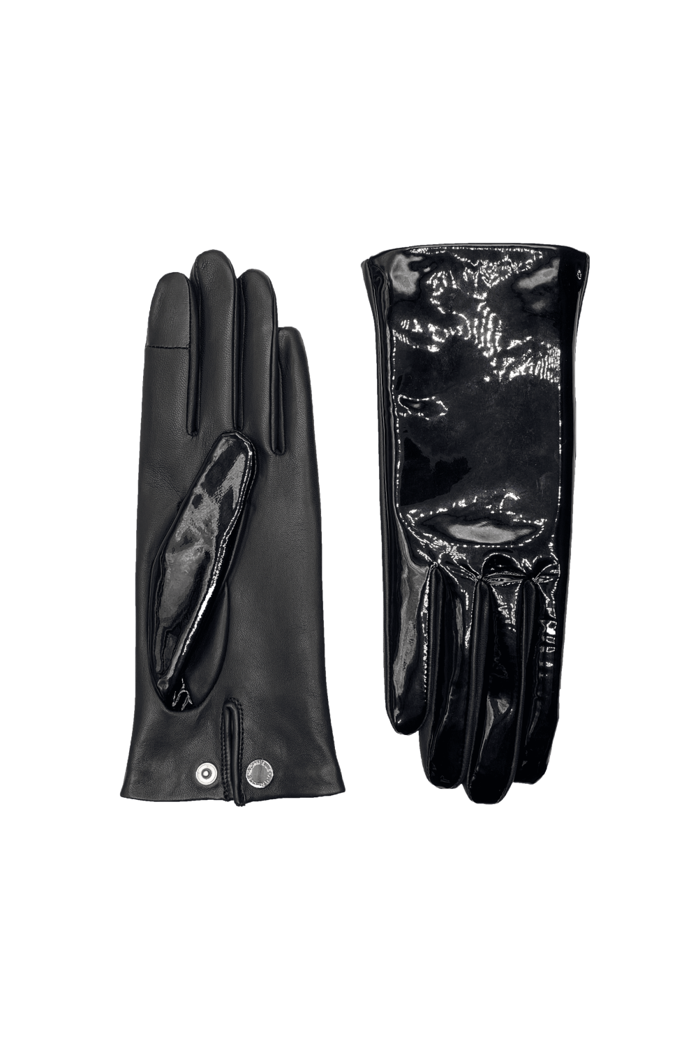 Funky leather gloves lined with silk AGNELLE Black