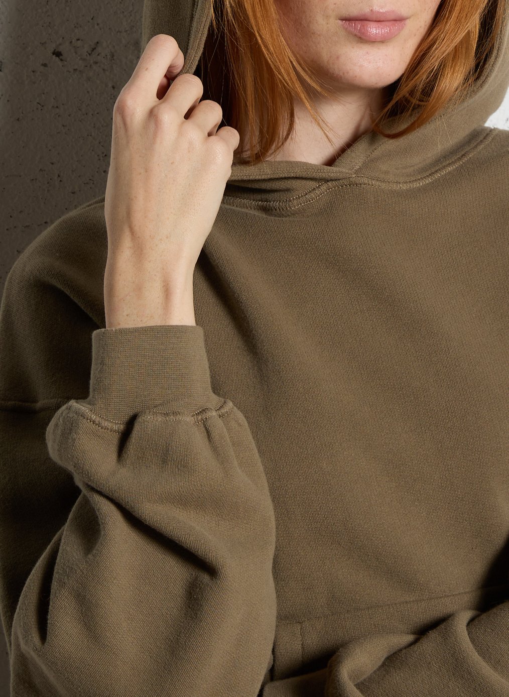 Oversized heathered hoodie AMERICAN VINTAGE Green