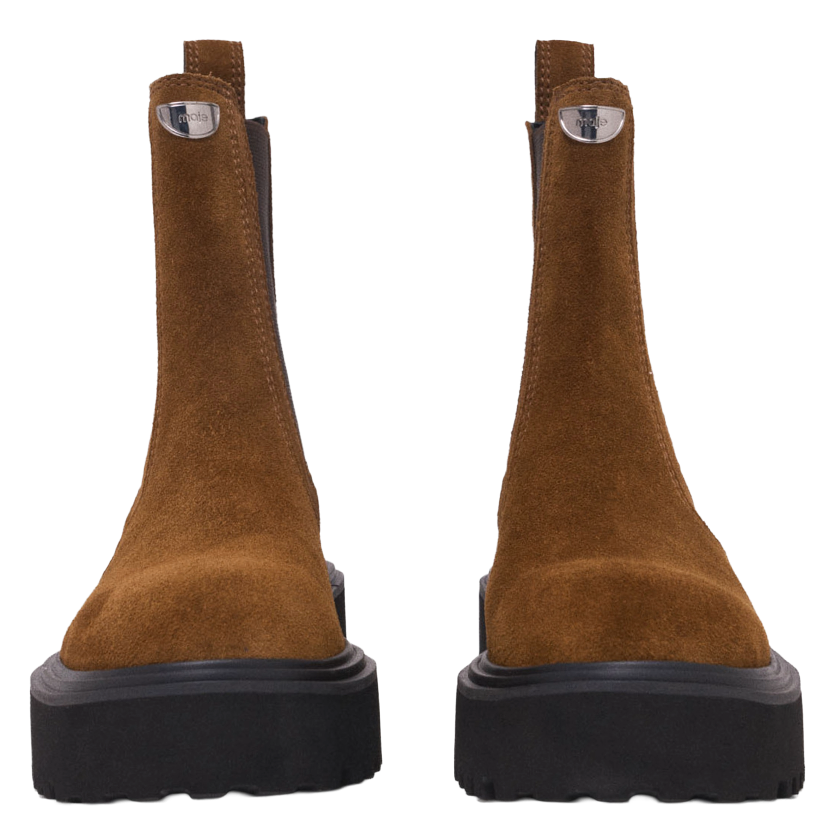 Suede Chelsea boots MAJE Brown
