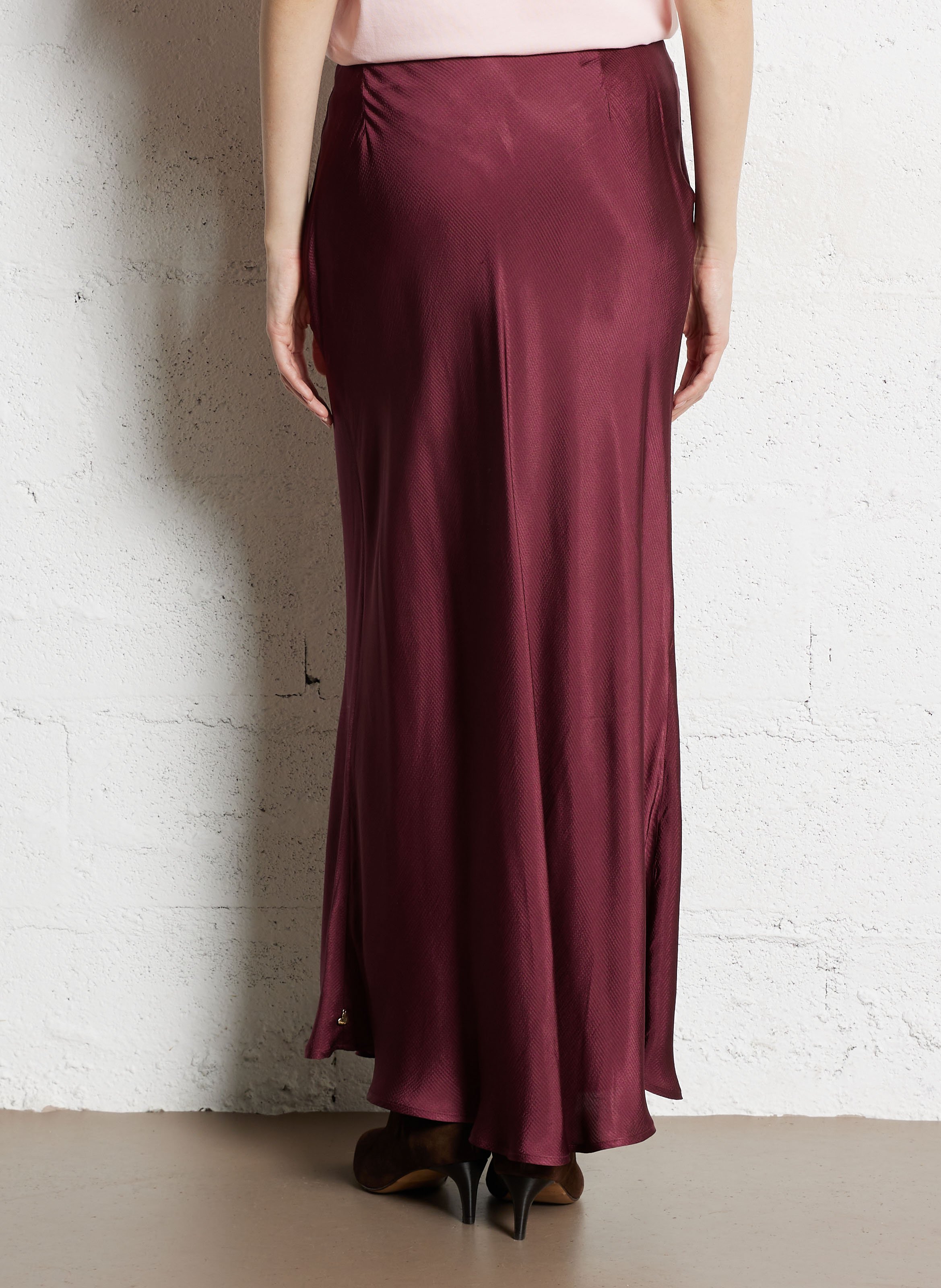 Jupe midi satinée FABIENNE CHAPOT Rouge