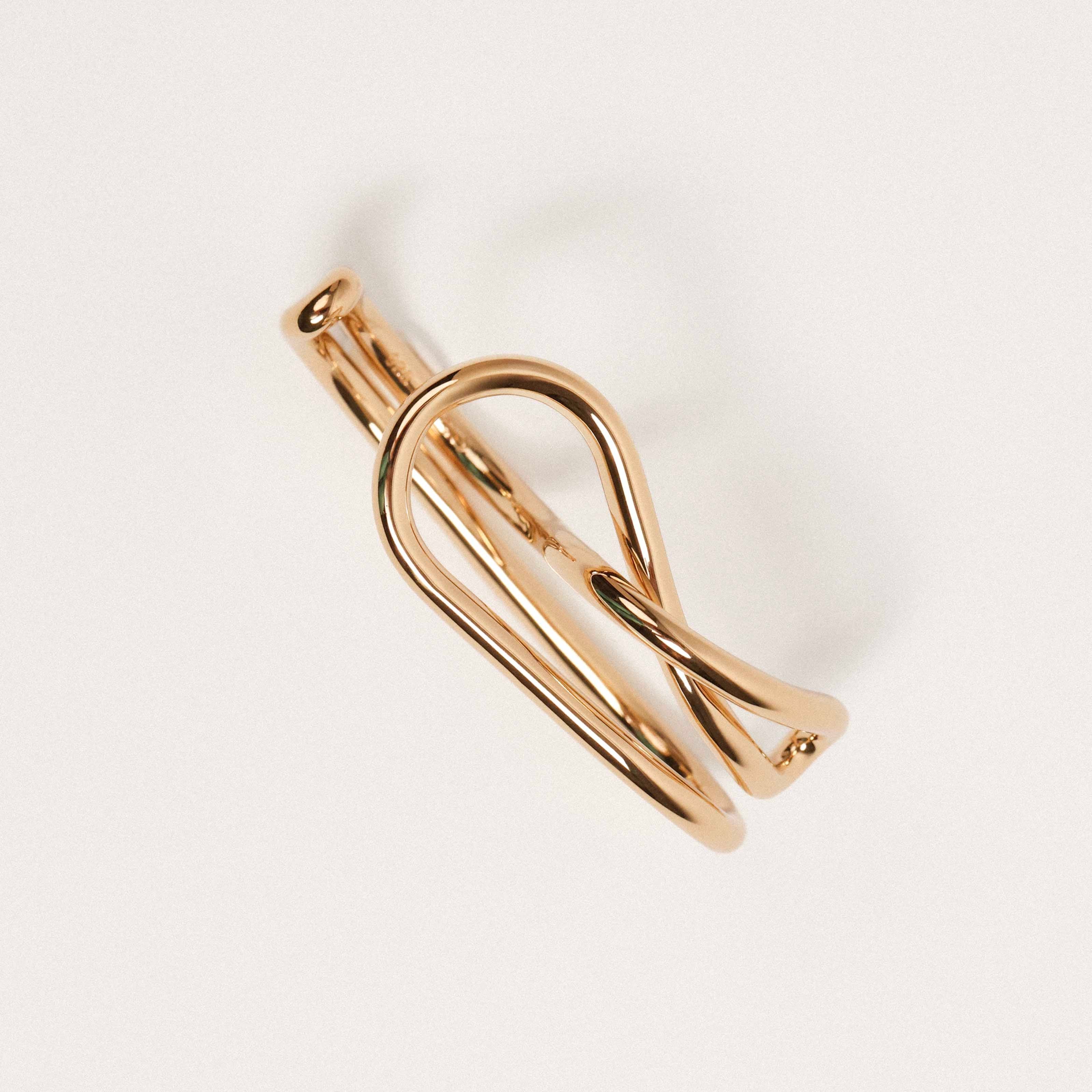 Double ring, recycled silver MAYRENA Golden