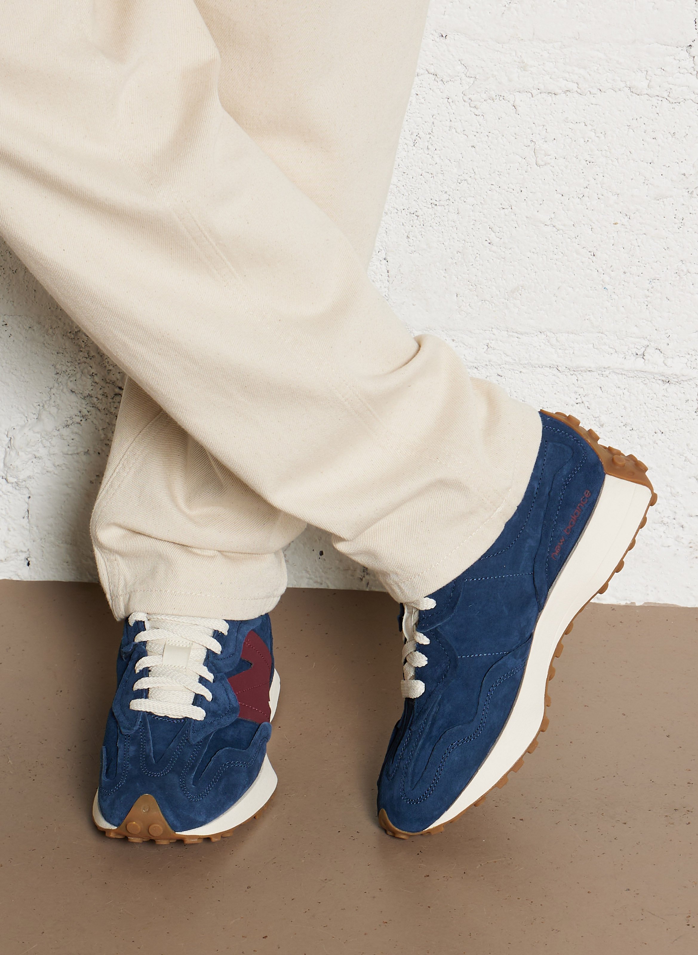 Suede leather low-top sneakers NEW BALANCE Blue