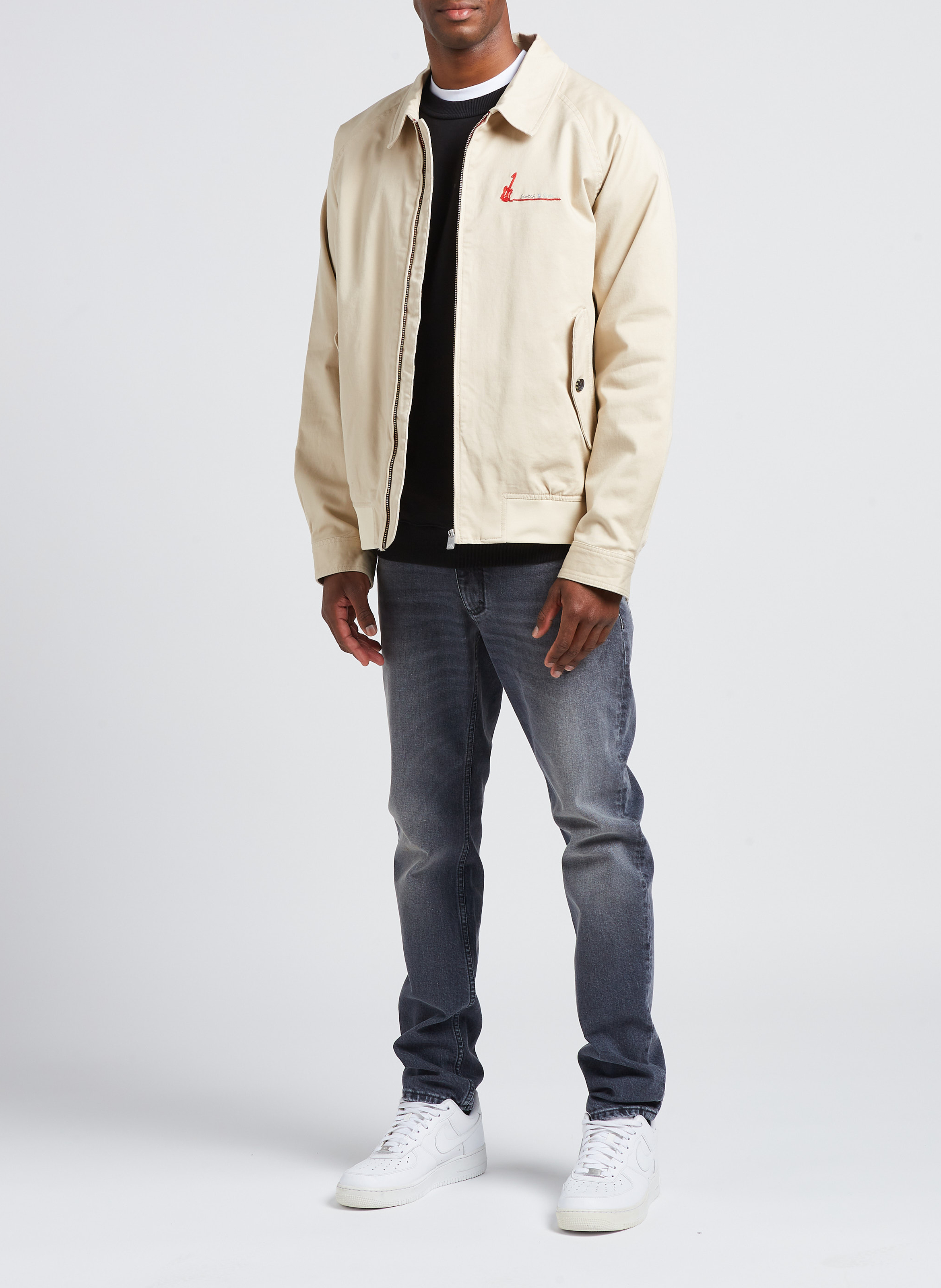 Recht jack van biokatoen met klassieke kraag SCOTCH AND SODA Beige