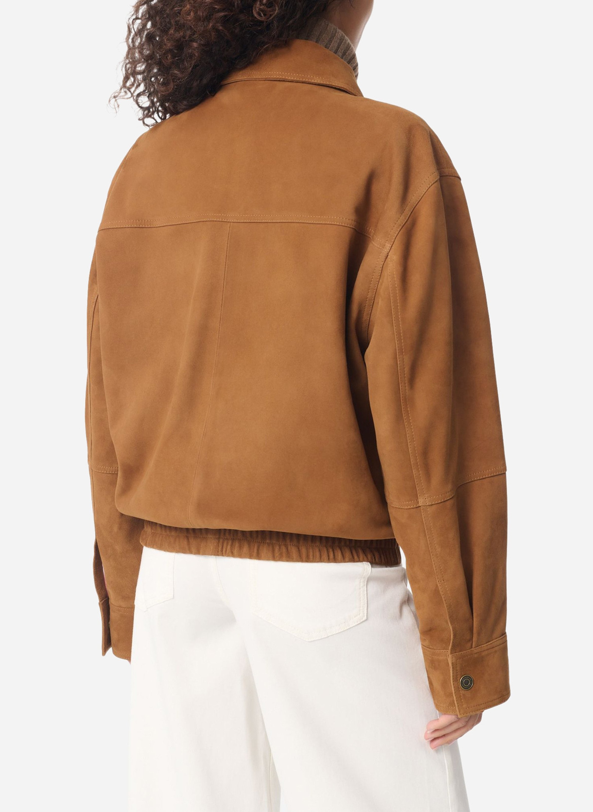 Veste col classique en cuir VANESSA BRUNO Marron