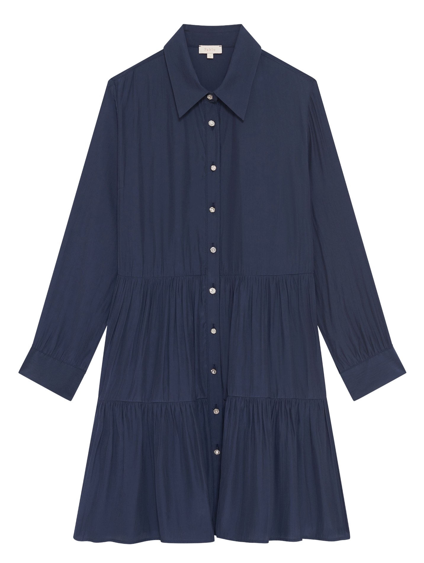 Oversized shirt dress with classic collar PABLO Blue