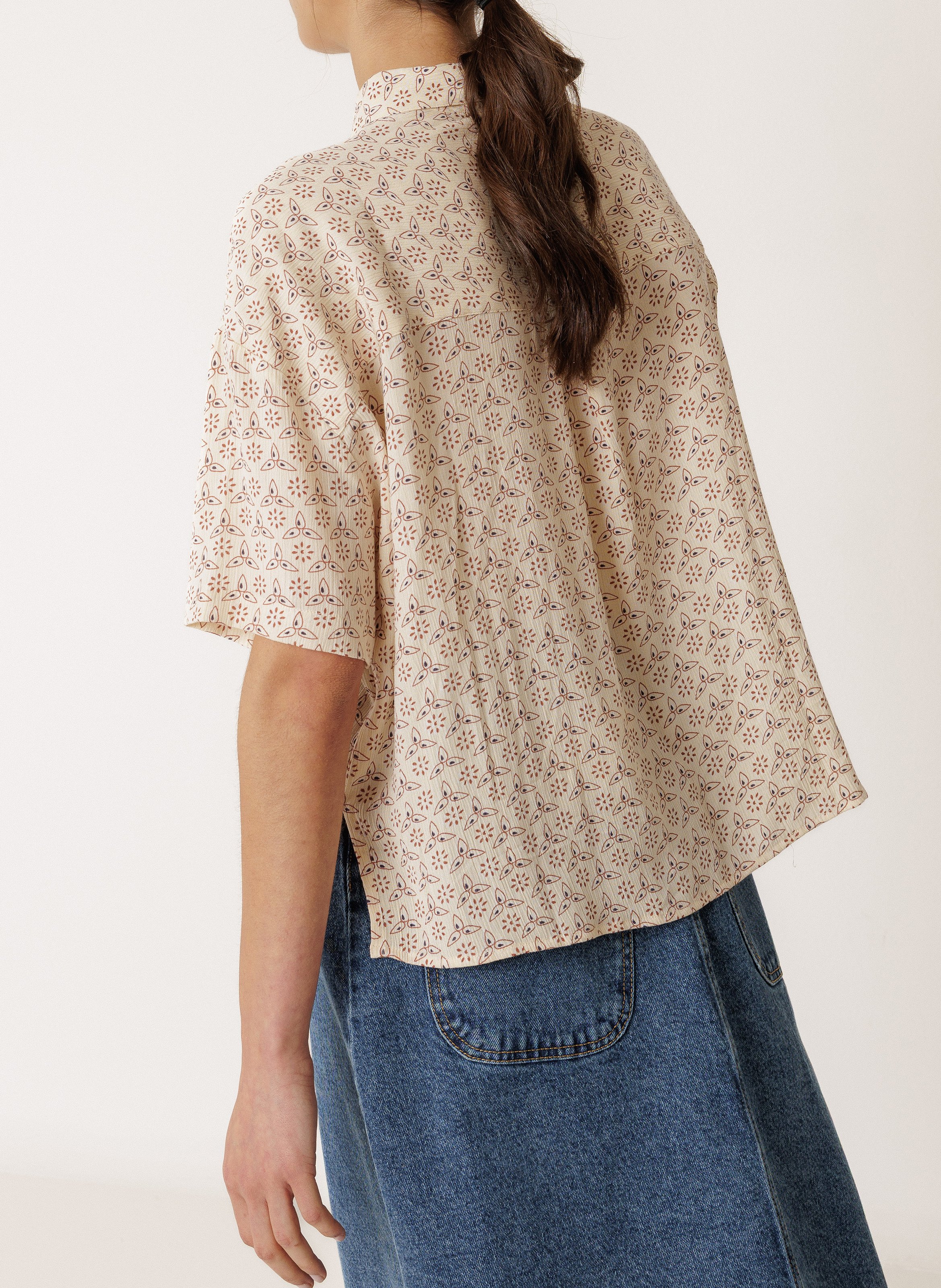 Bedrucktes Hemd mit klassischem Kragen INDI & COLD Beige