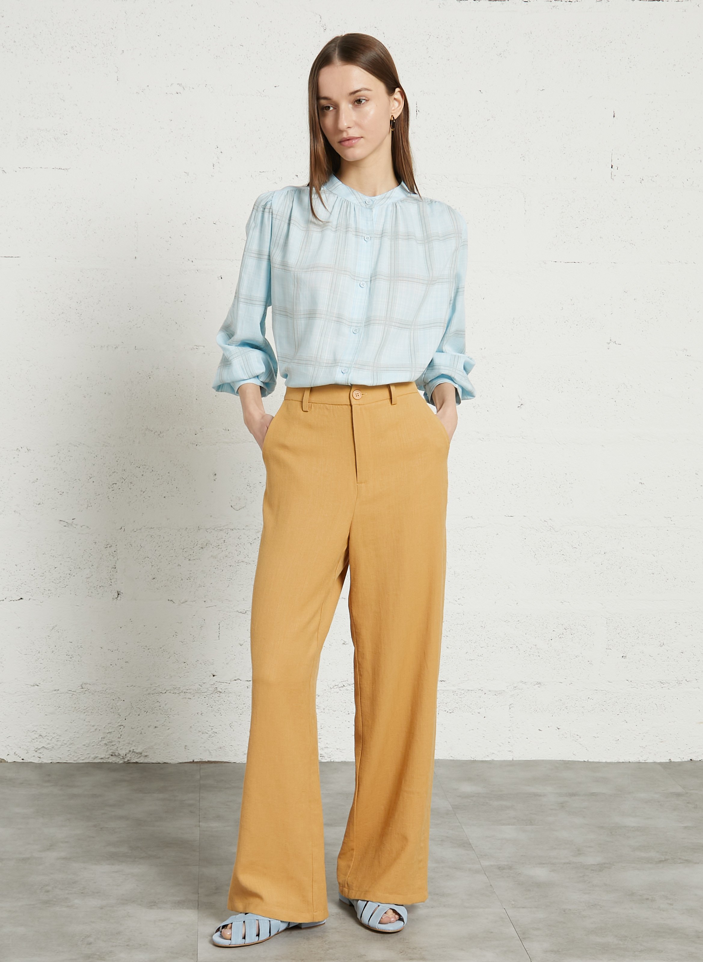 Sandales plates en cuir ANONYMOUS COPENHAGEN Bleu