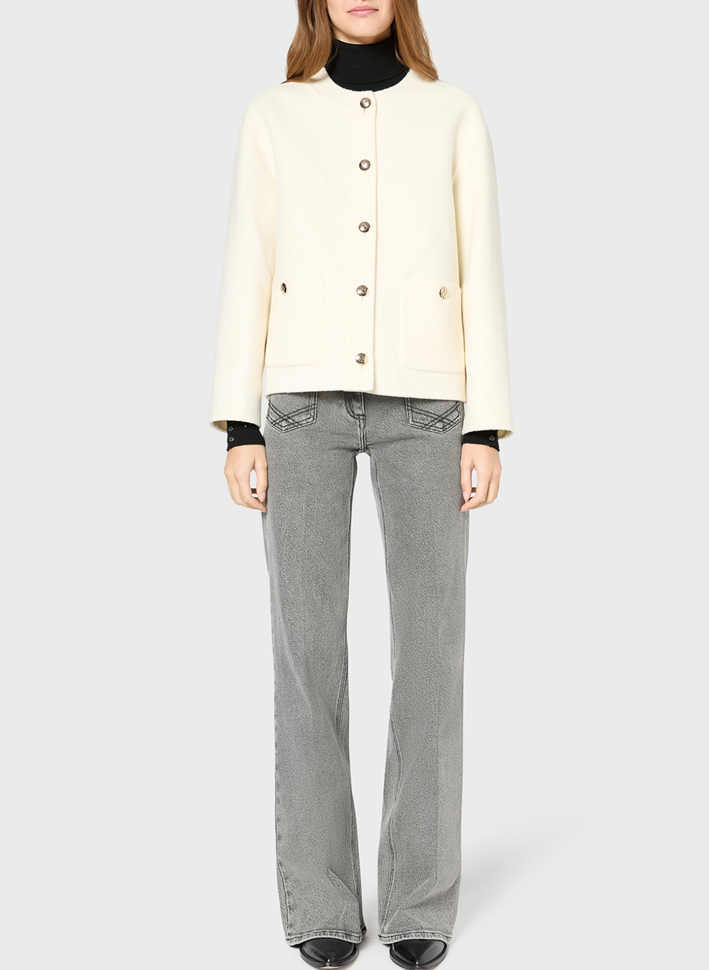 Rechte jas | wolblend GERARD DAREL Beige