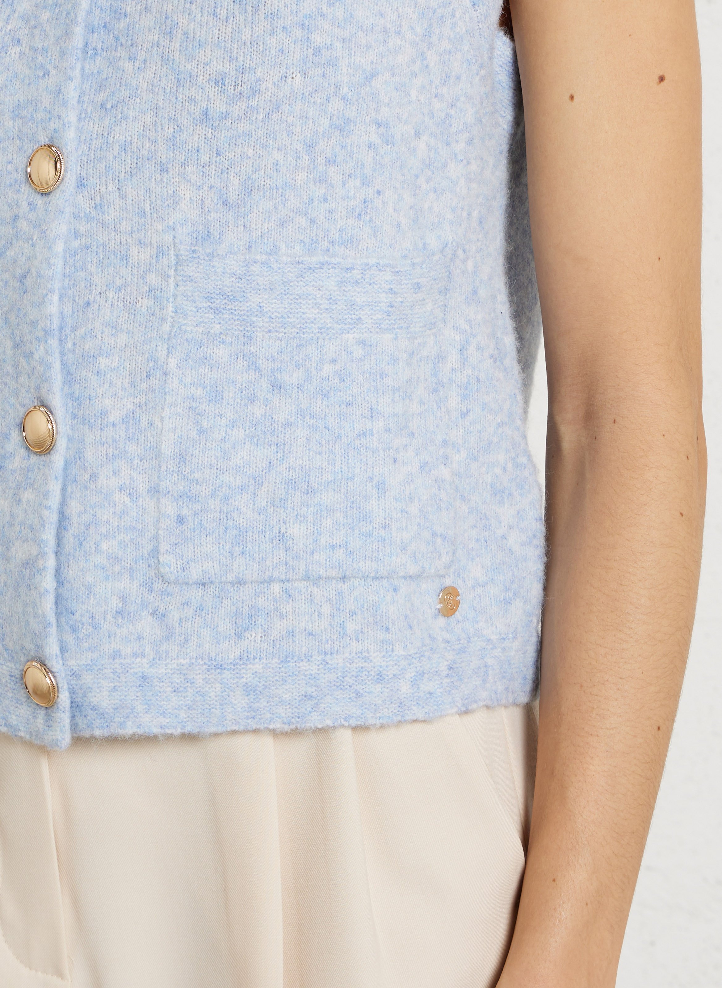 Recht gebreid vest met ronde hals LA PETITE ETOILE Blauw