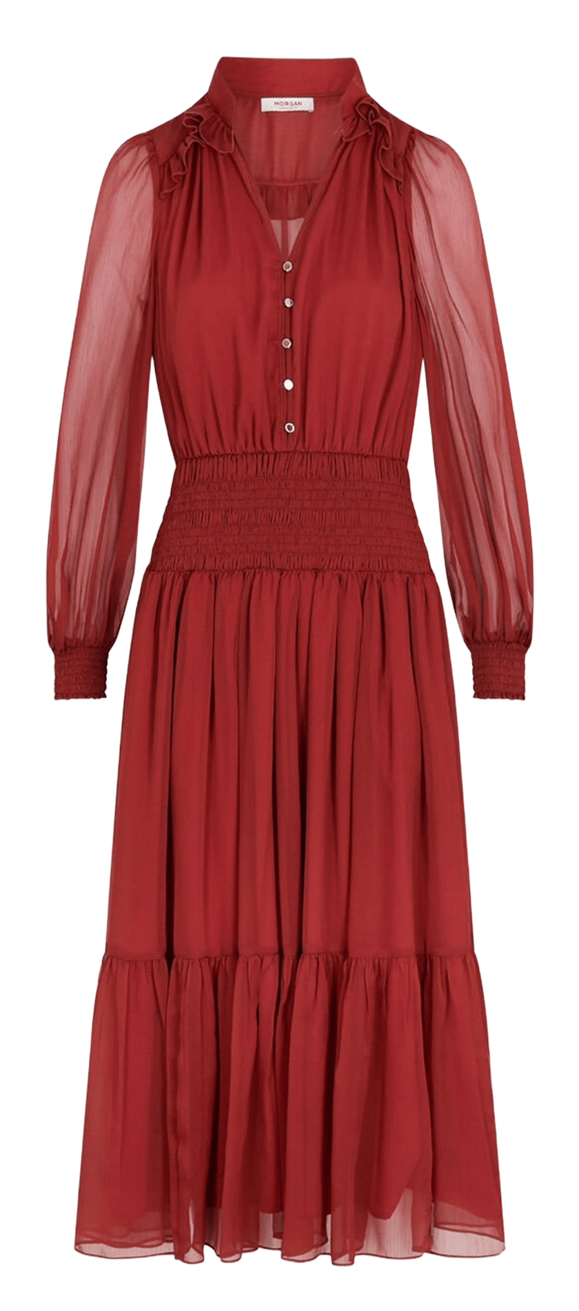 Long V-neck dress MORGAN Orange