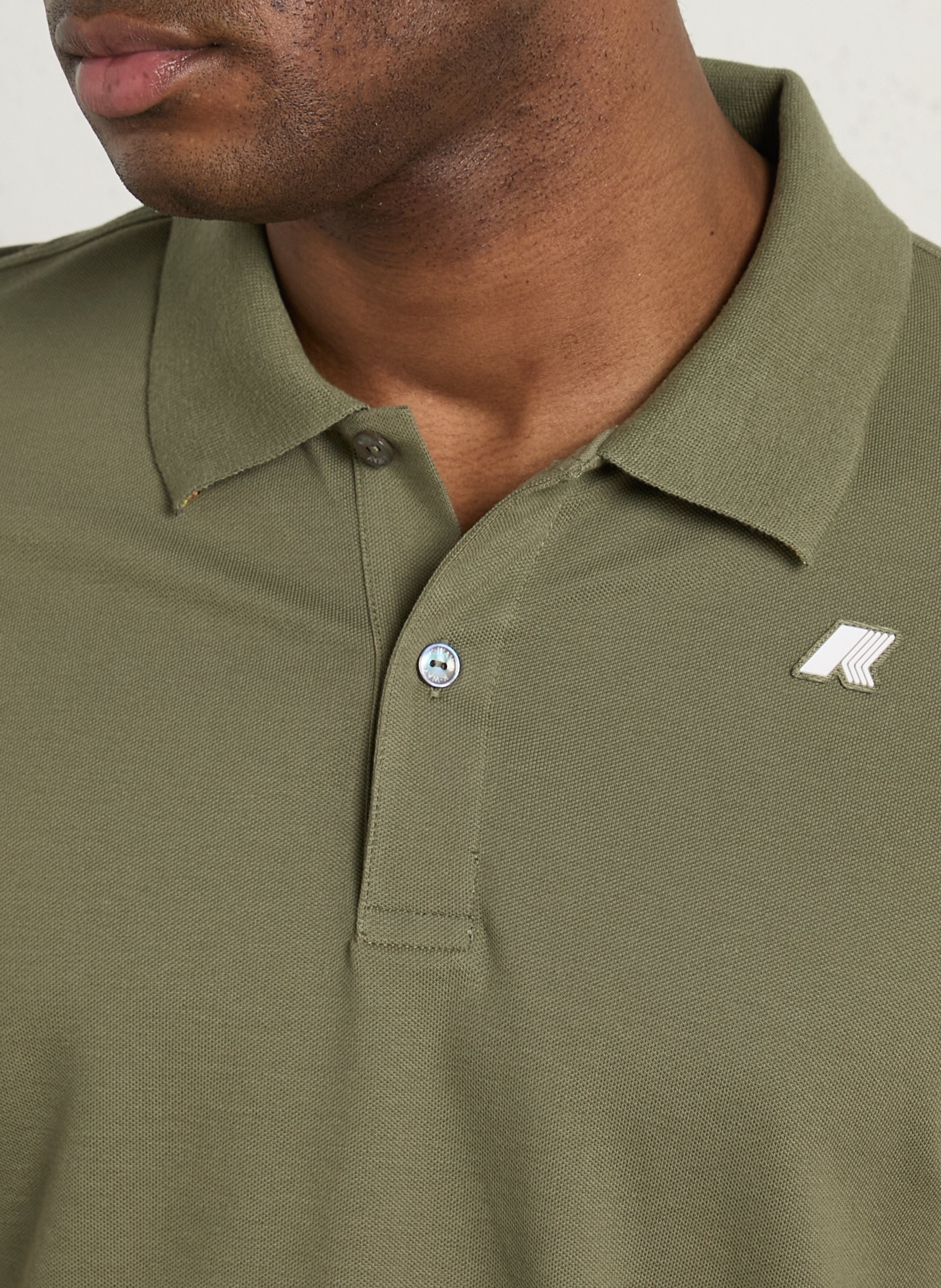 Regular-fit stretch cotton polo shirt K-WAY Green