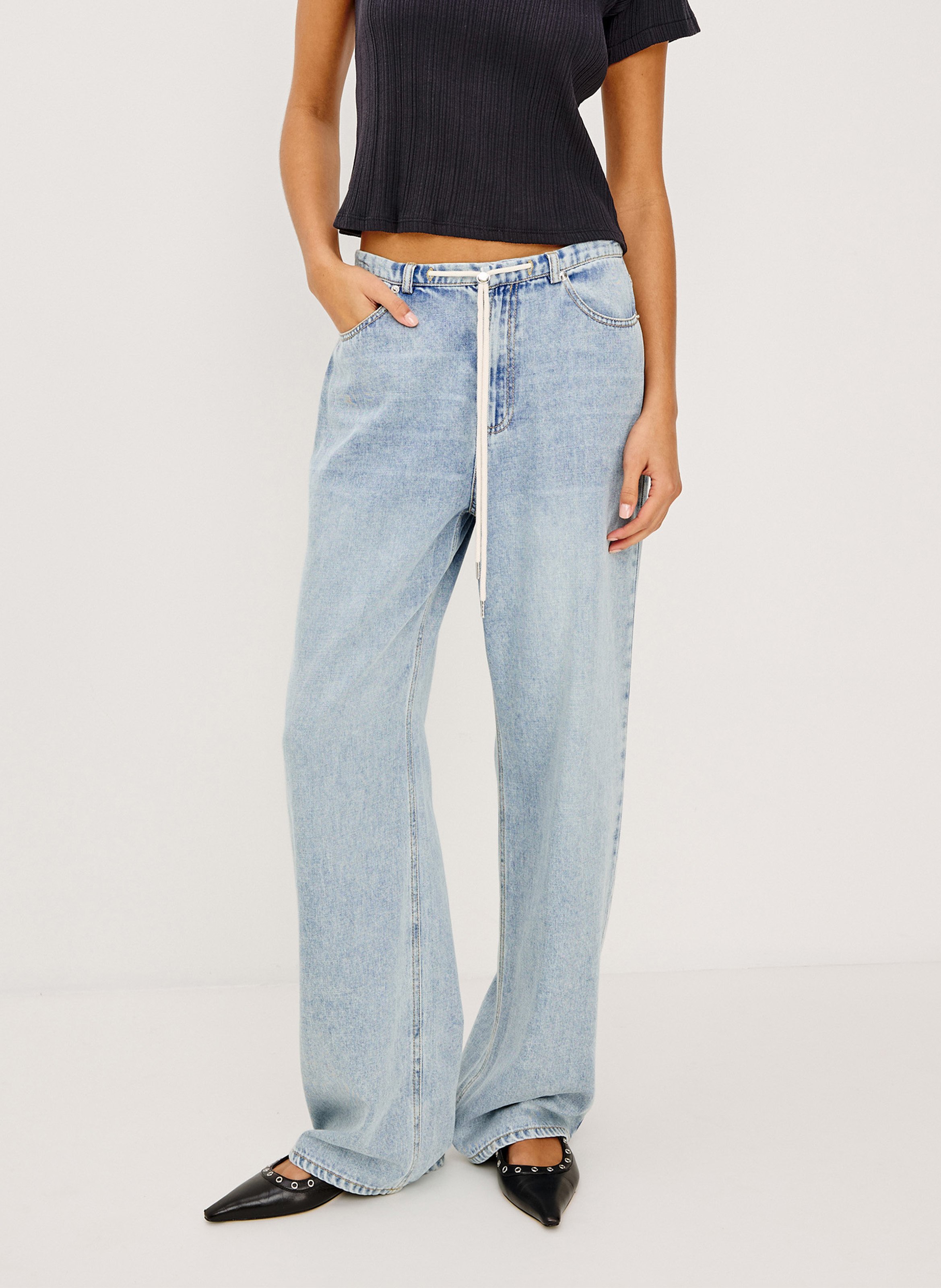 Rechte jeans - katoenblend RAILS Blauw