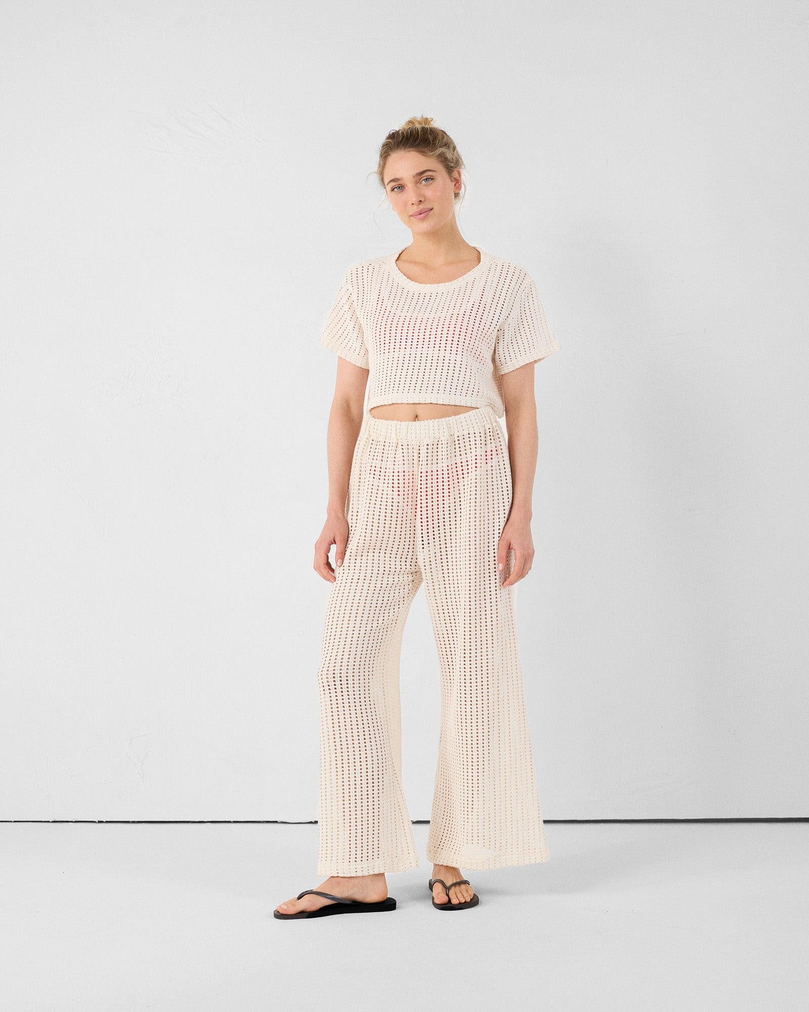 Round-neck cotton knit Giada T-shirt JOTT White