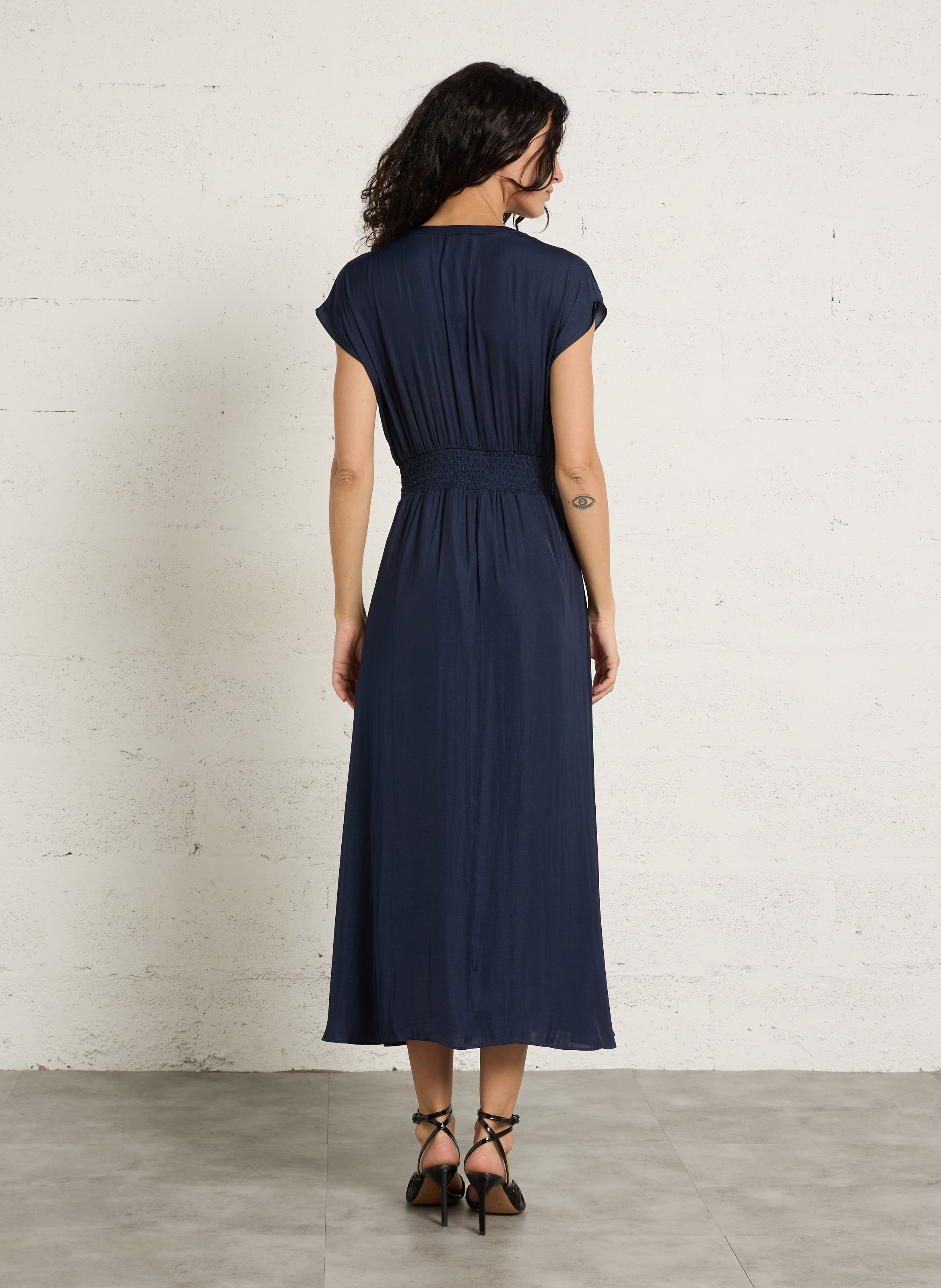 Ribe longue col tunisien MAISON 123 Bleu