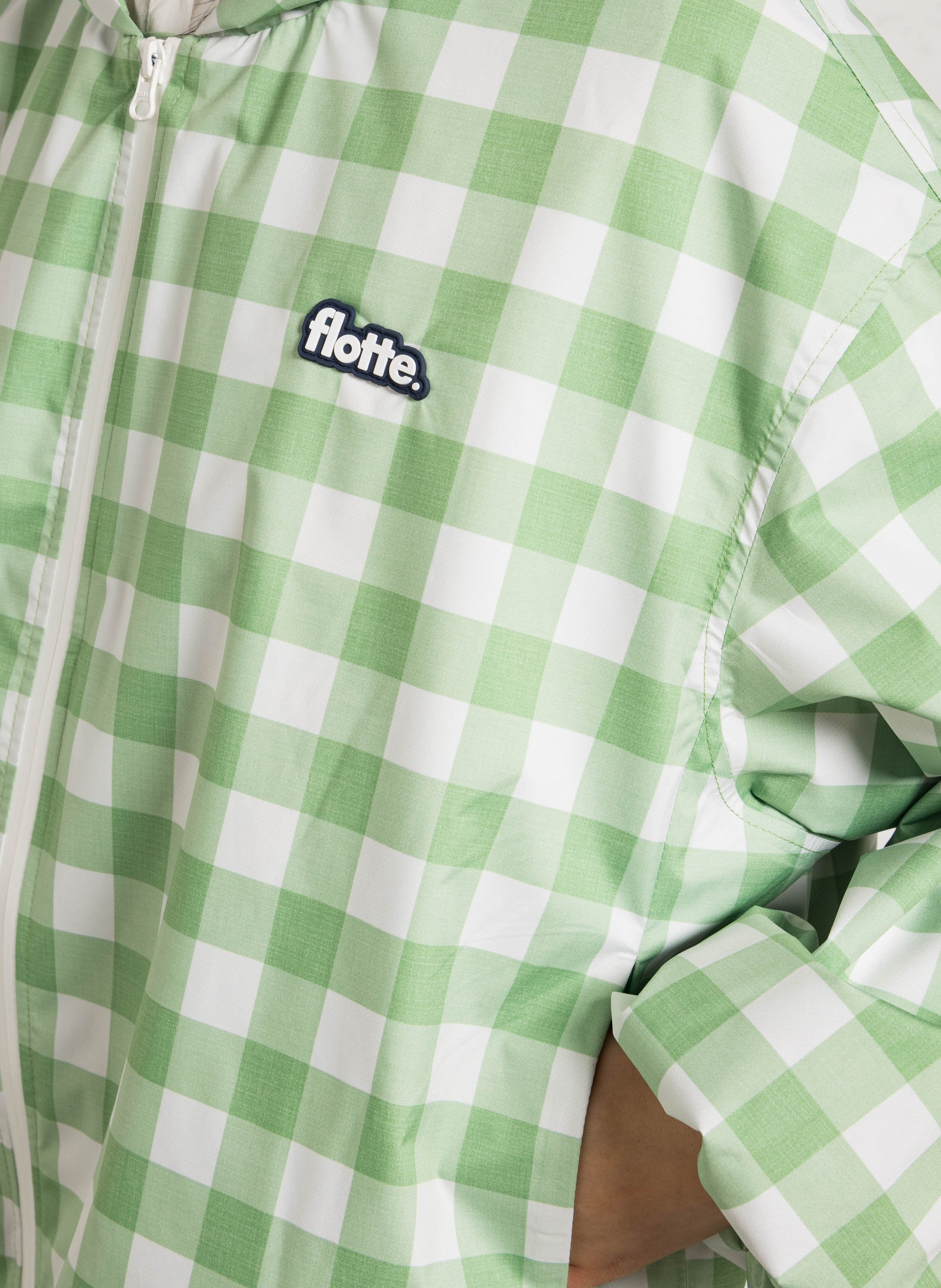 Round neck checkered raincoat FLOTTE Green