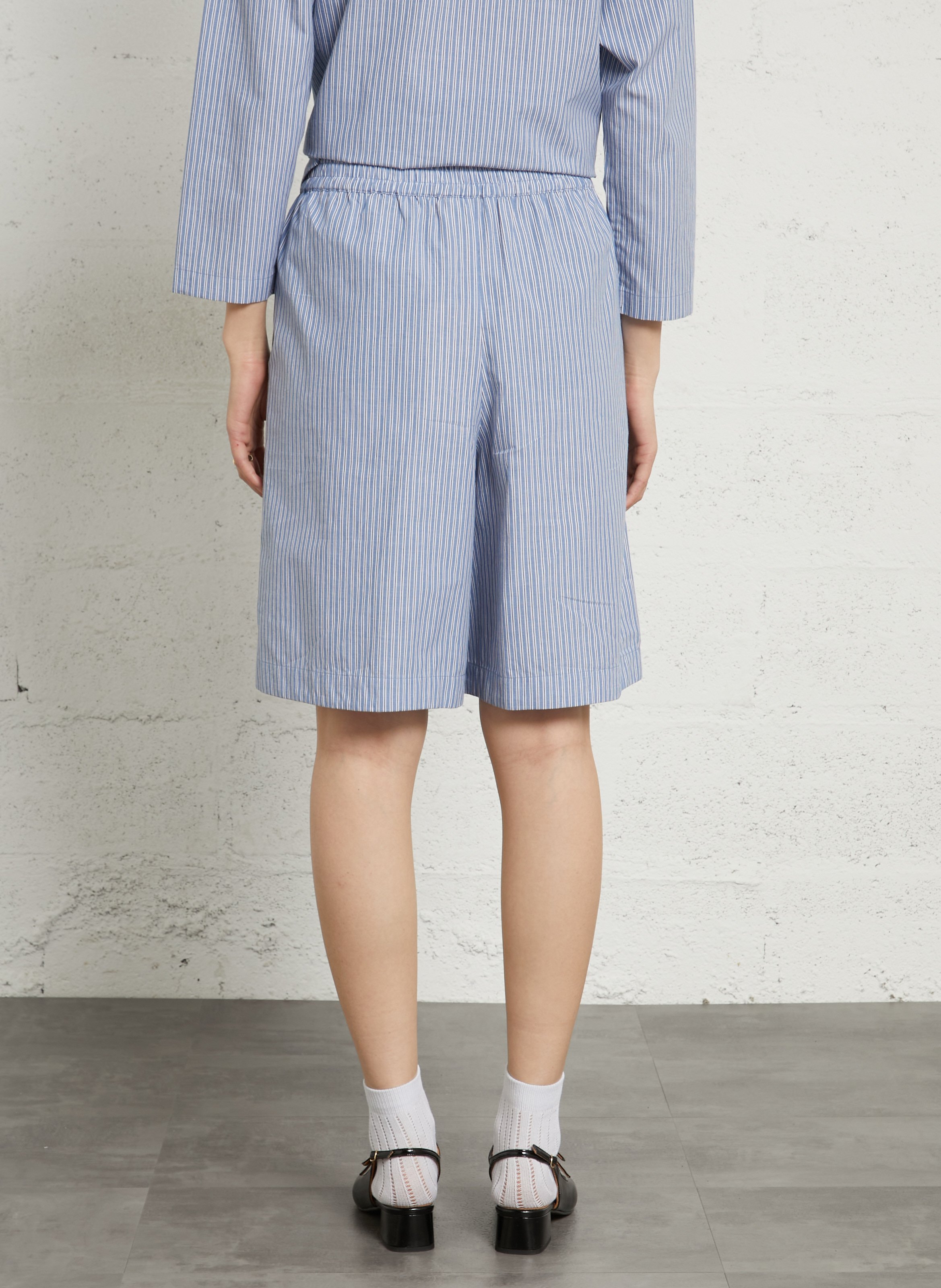 Straight-cut organic cotton shorts STELLA NOVA Blue