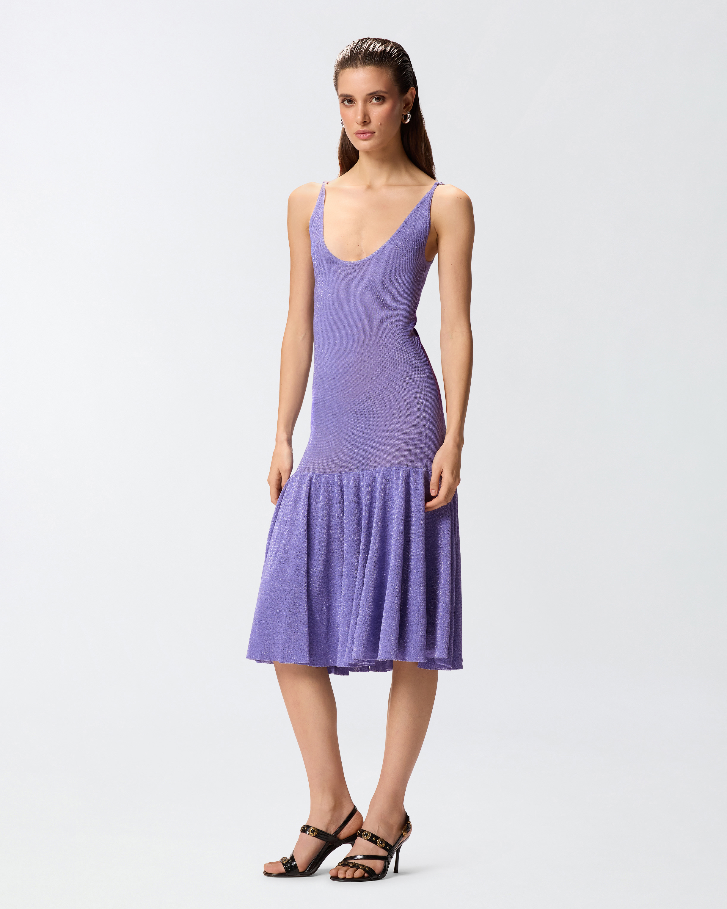 Robe courte avec bretelles et plis PINKO Violet